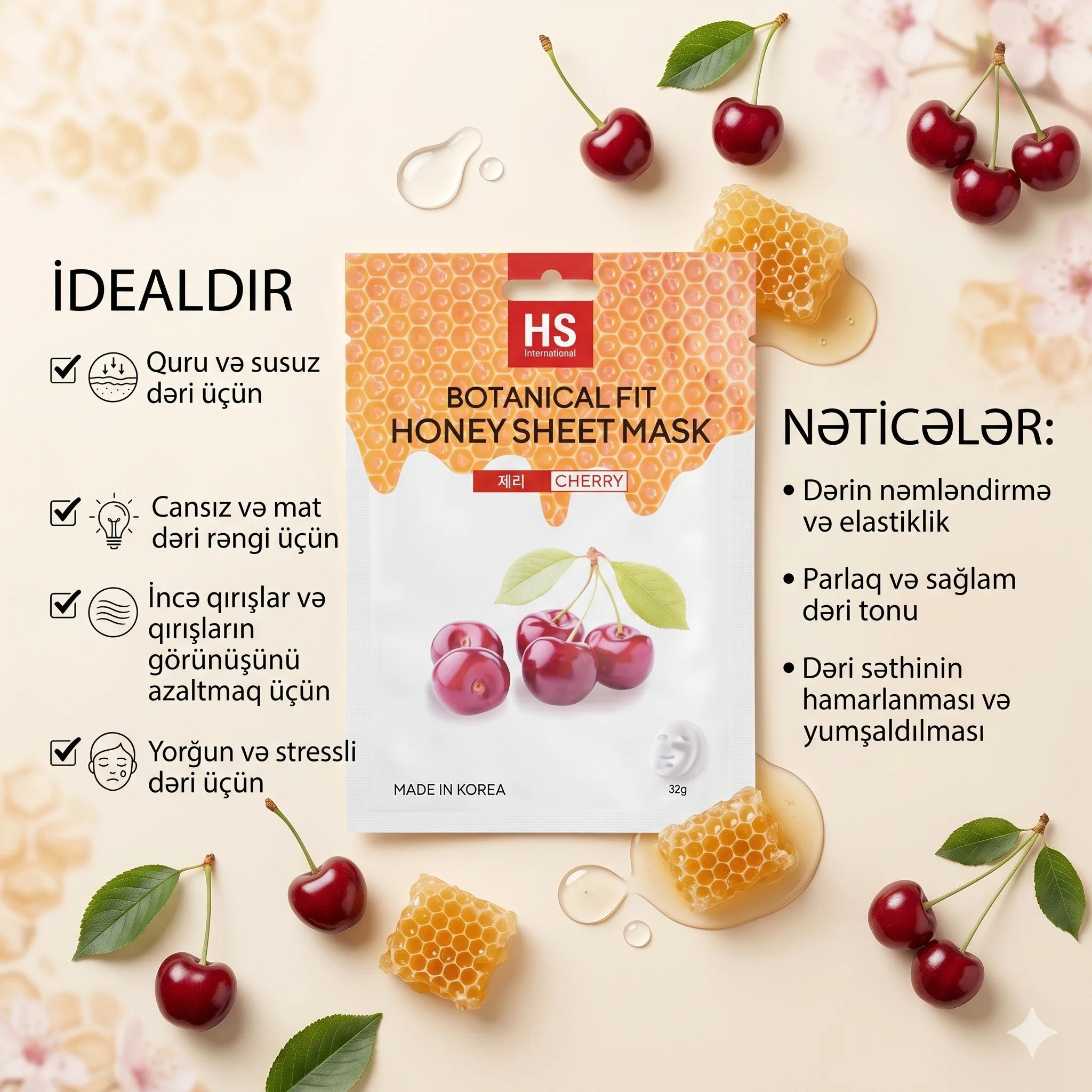 Parça maska HS International Botanical Fit Bal və Albalı ilə 23 q - миниатюра 4