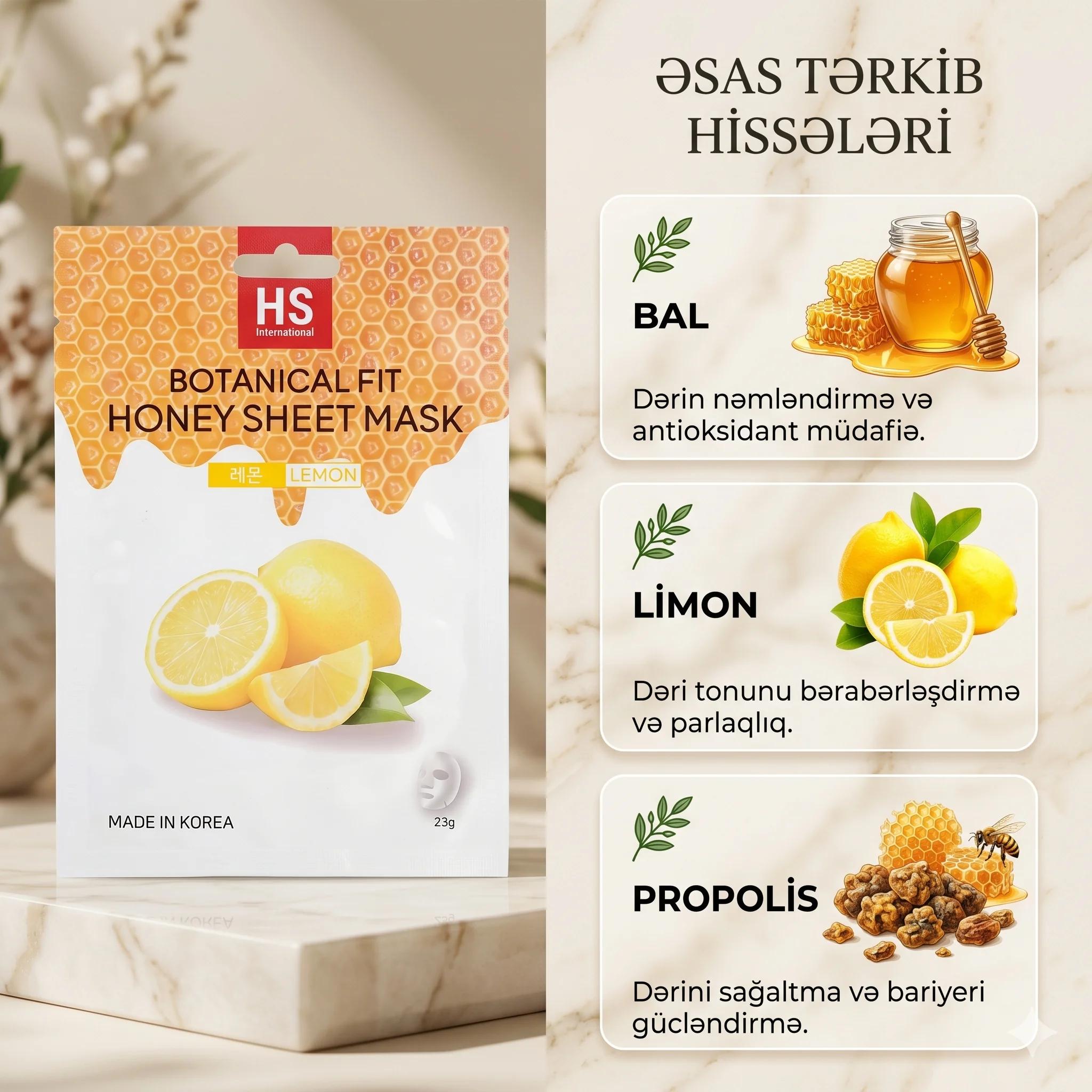 Parça maska HS International Botanical Fit Bal və Limon ilə 23 q - миниатюра 3