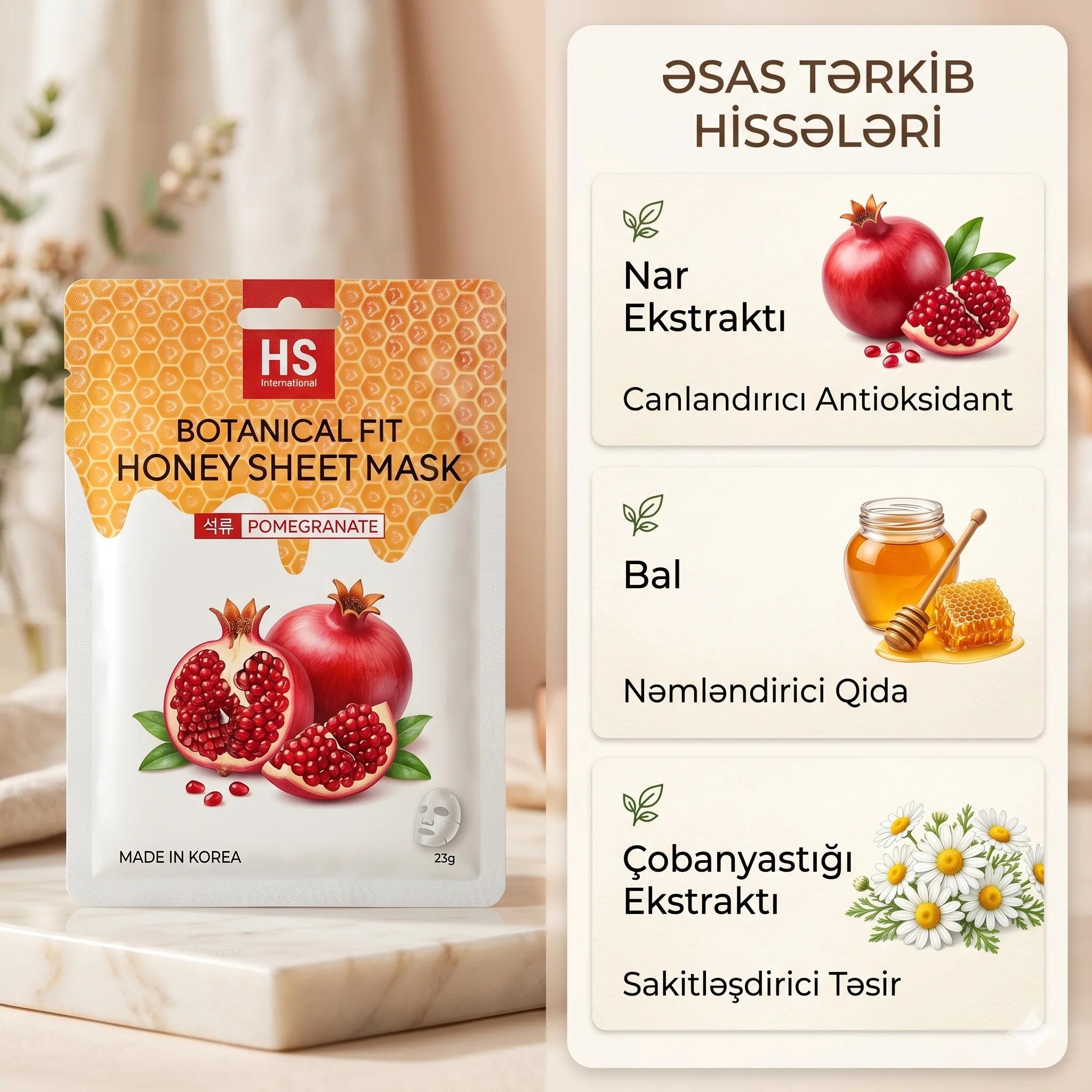 Parça maska HS International Botanical Fit Bal və Nar ilə 23 q - миниатюра 3