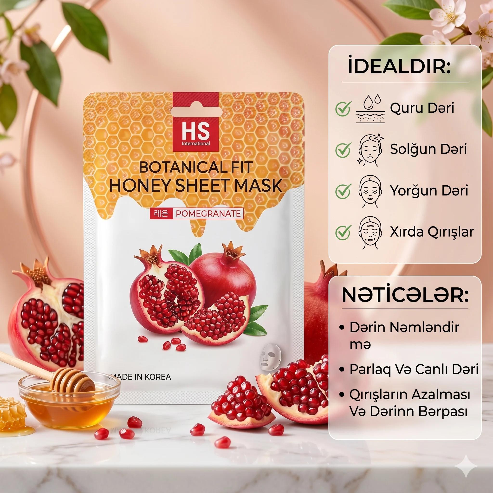 Parça maska HS International Botanical Fit Bal və Nar ilə 23 q - миниатюра 4