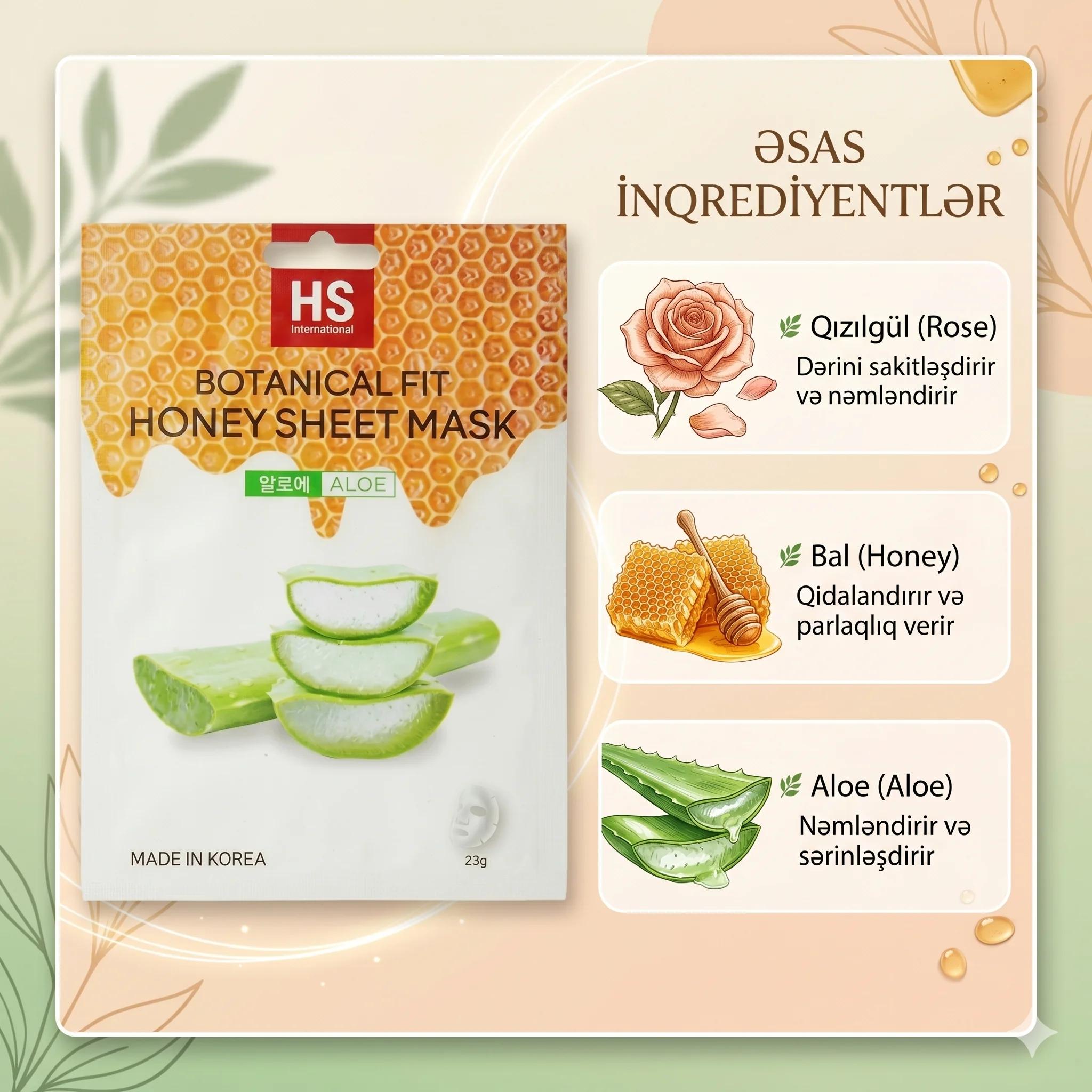 Parça maska HS International Botanical Fit Bal və Aloe ilə 23 q - миниатюра 3