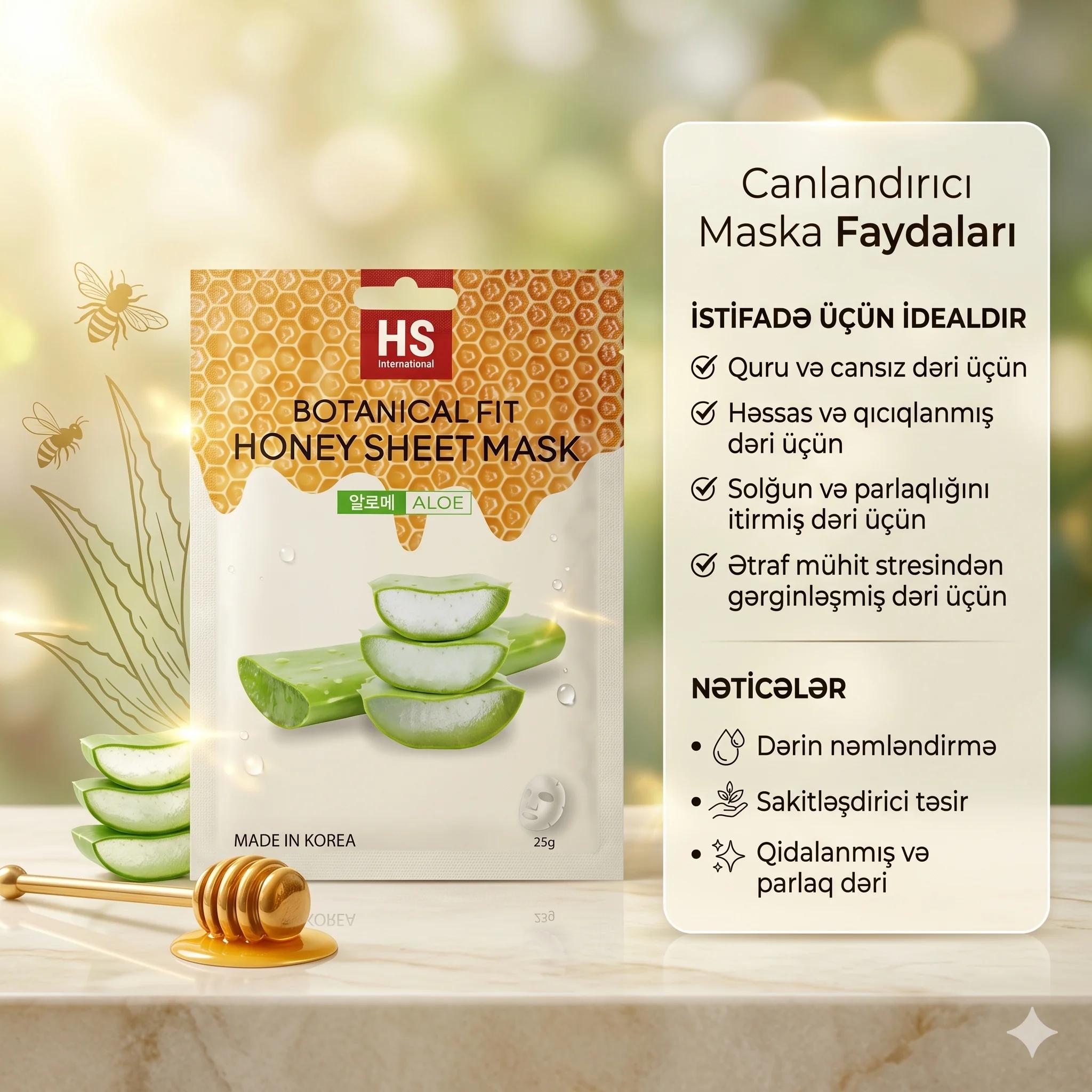 Parça maska HS International Botanical Fit Bal və Aloe ilə 23 q - миниатюра 4