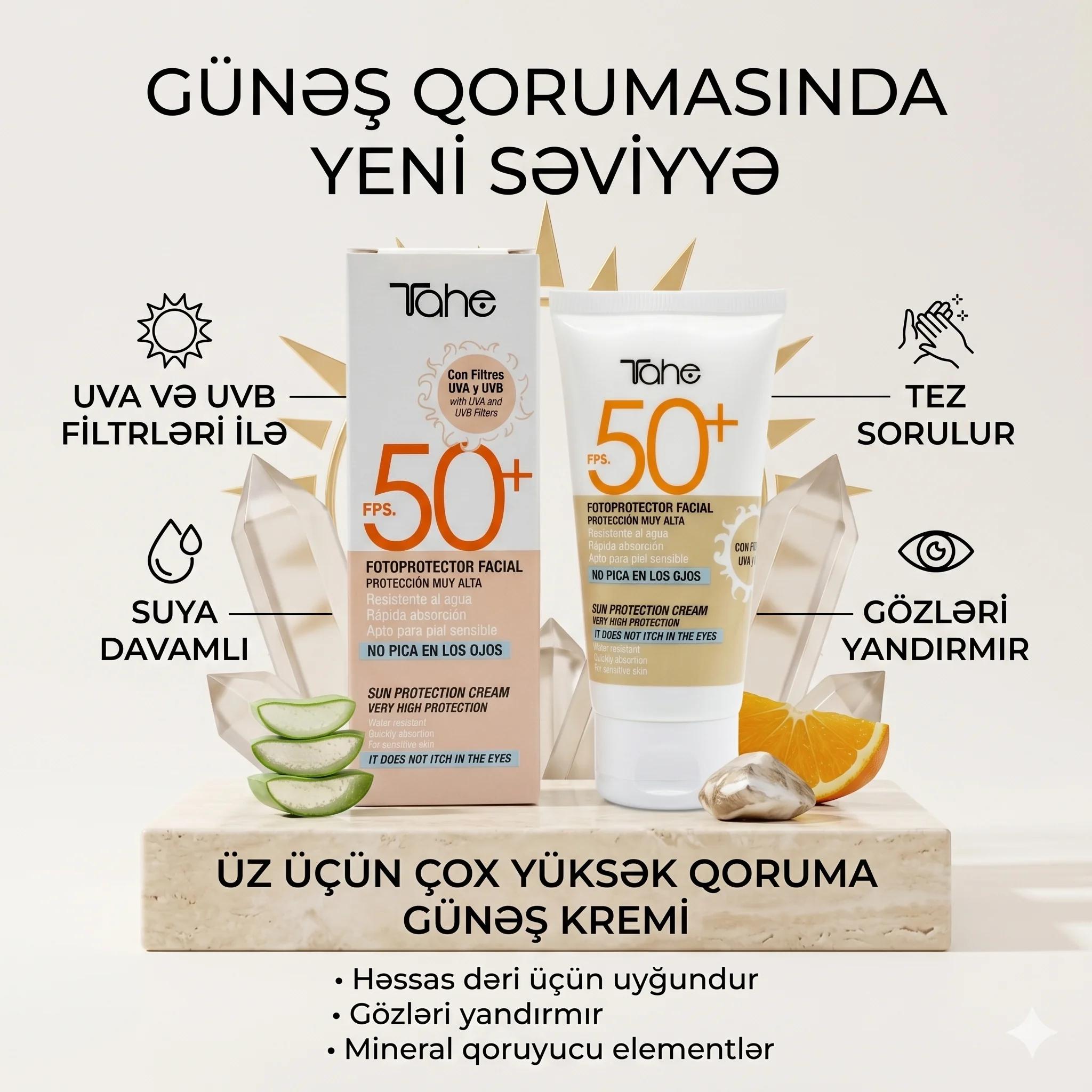 TAHE PHOTOPROTECTOR SOLAR FACIAL CREAM (50 ml) FPS50 - миниатюра 2