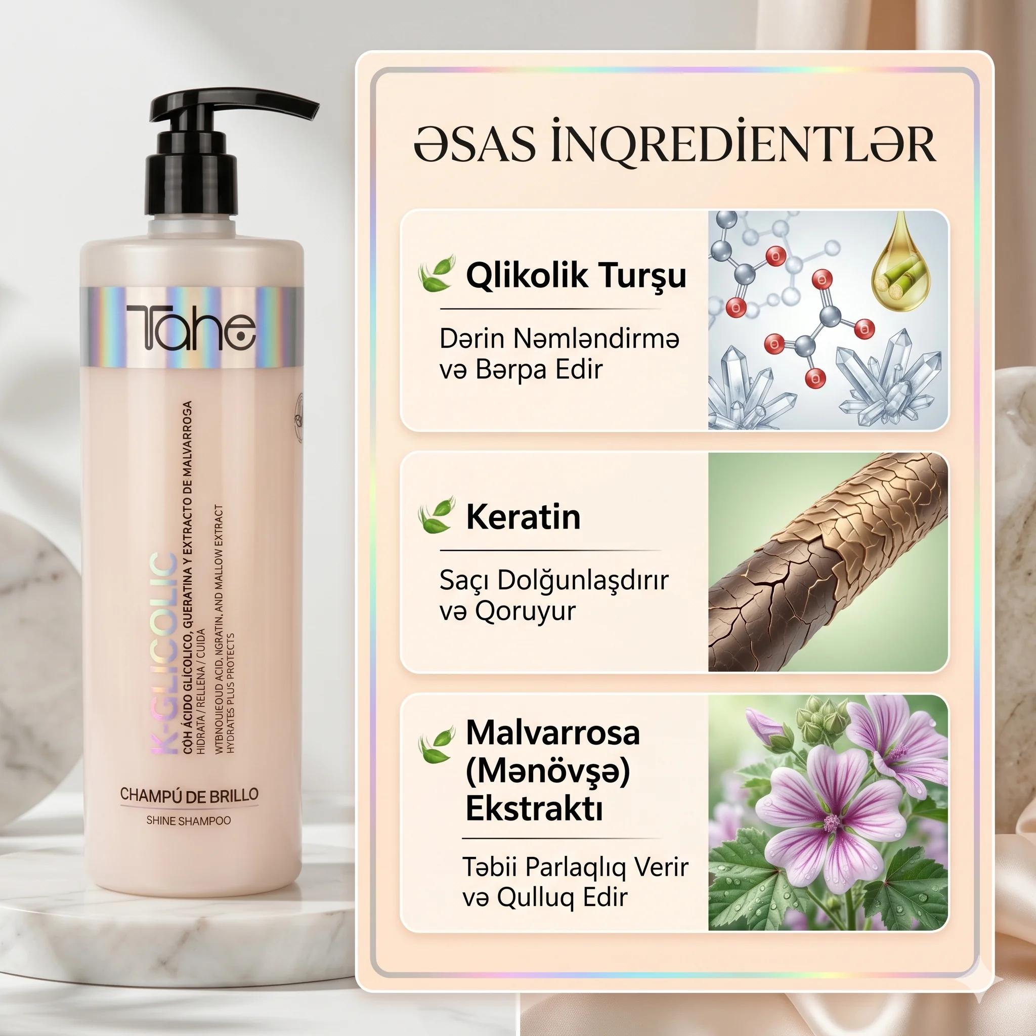 Tahe K-Glicolic Shine Shampoo 1000ml - миниатюра 3