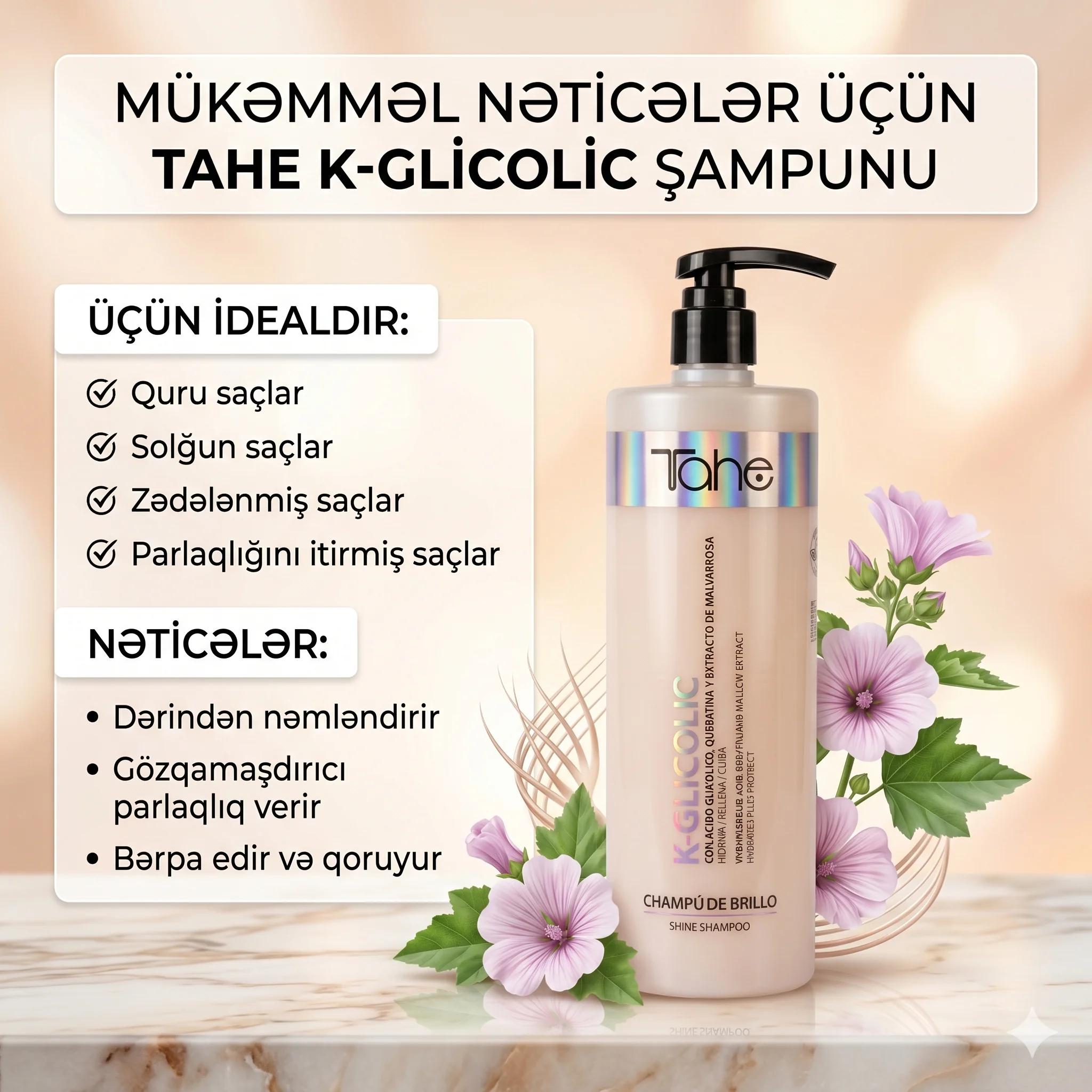 Tahe K-Glicolic Shine Shampoo 1000ml - миниатюра 4