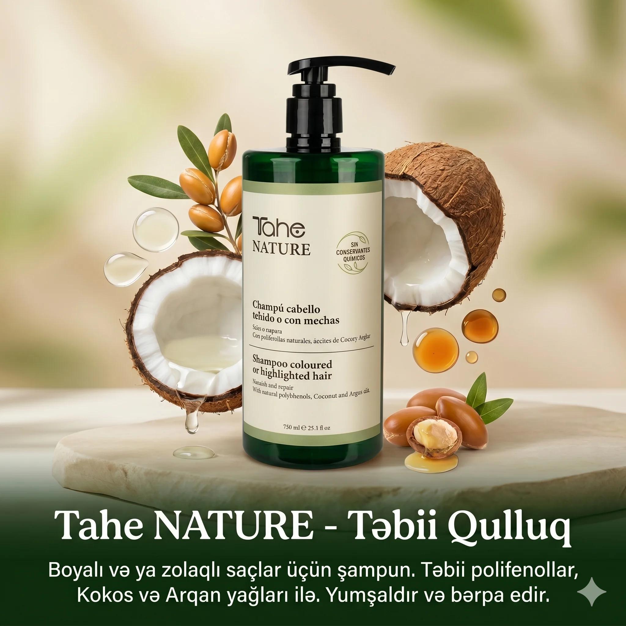 Tahe Nature Shampoo coloured or highlighted hair 750ml - миниатюра 2