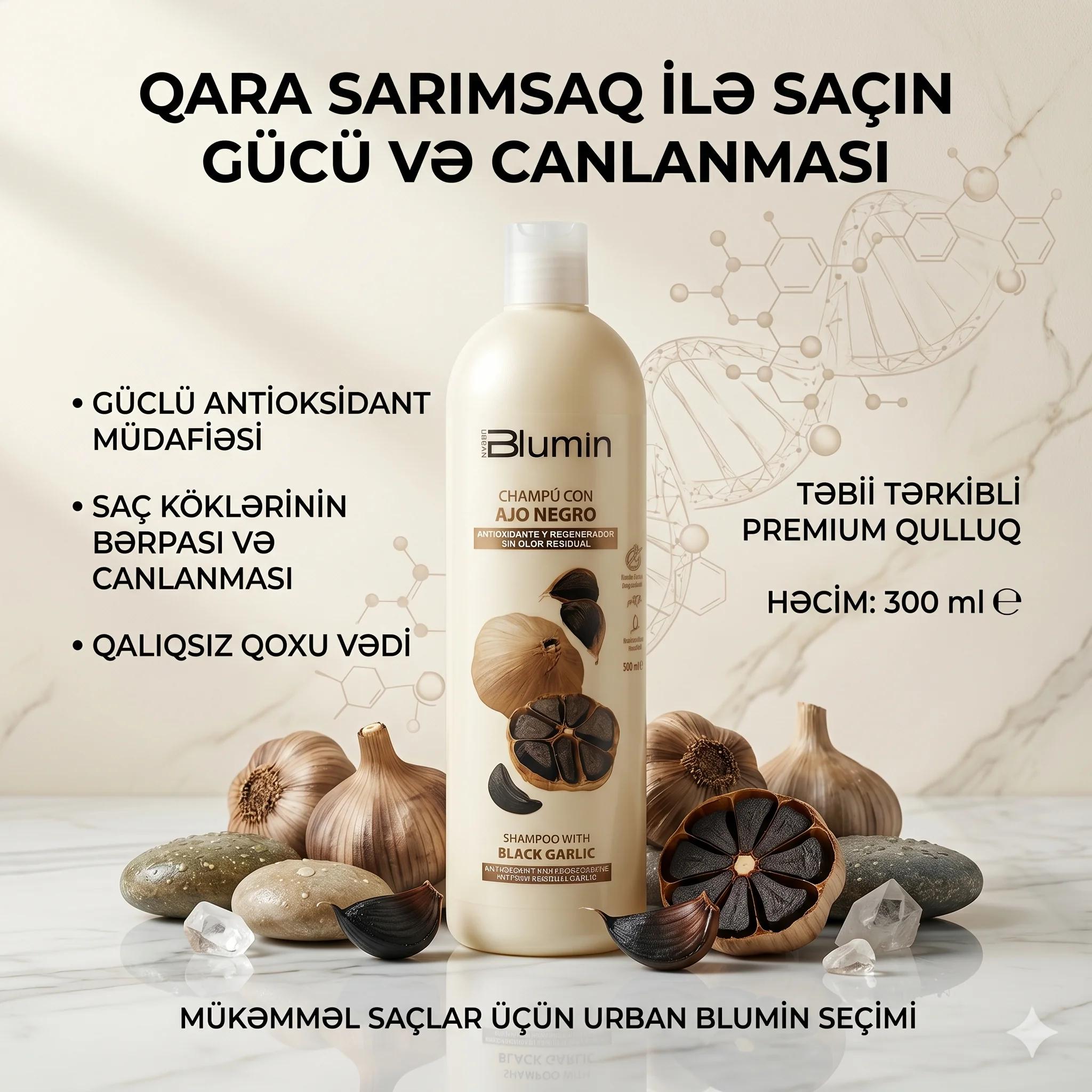 BLUMIN Shampoo with black garlic 1000ml - миниатюра 2
