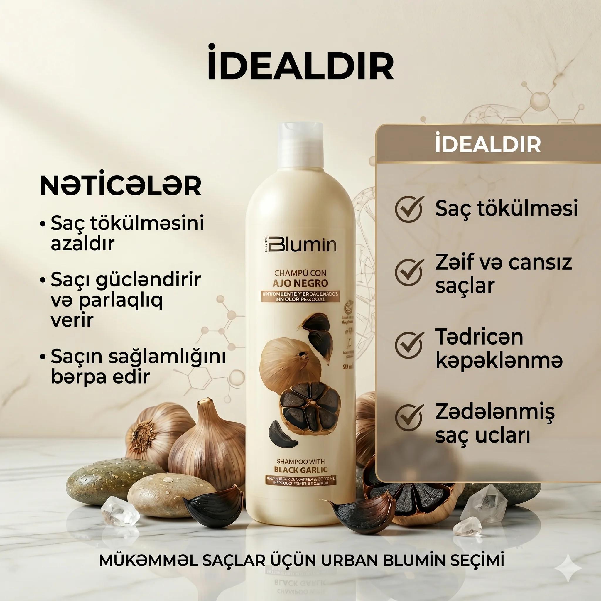 BLUMIN Shampoo with black garlic 1000ml - миниатюра 4