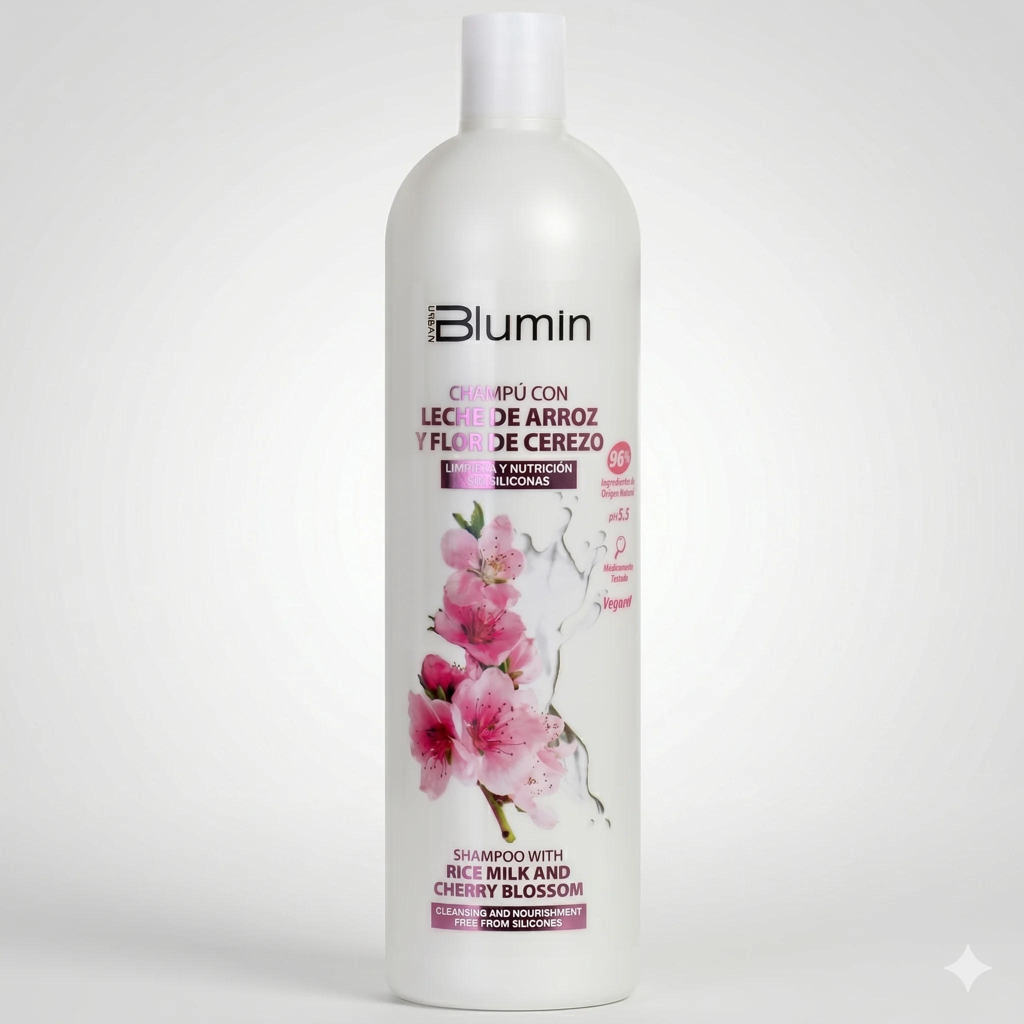 BLUMIN Shampoo with rice milk and cherry blossom 1000ml - изображение 1