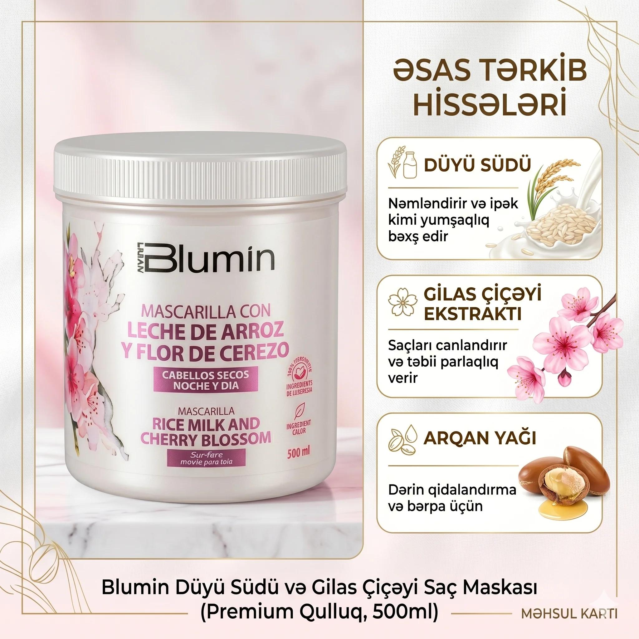 BLUMIN Mask with milk and cherry blossom 700ml - миниатюра 3