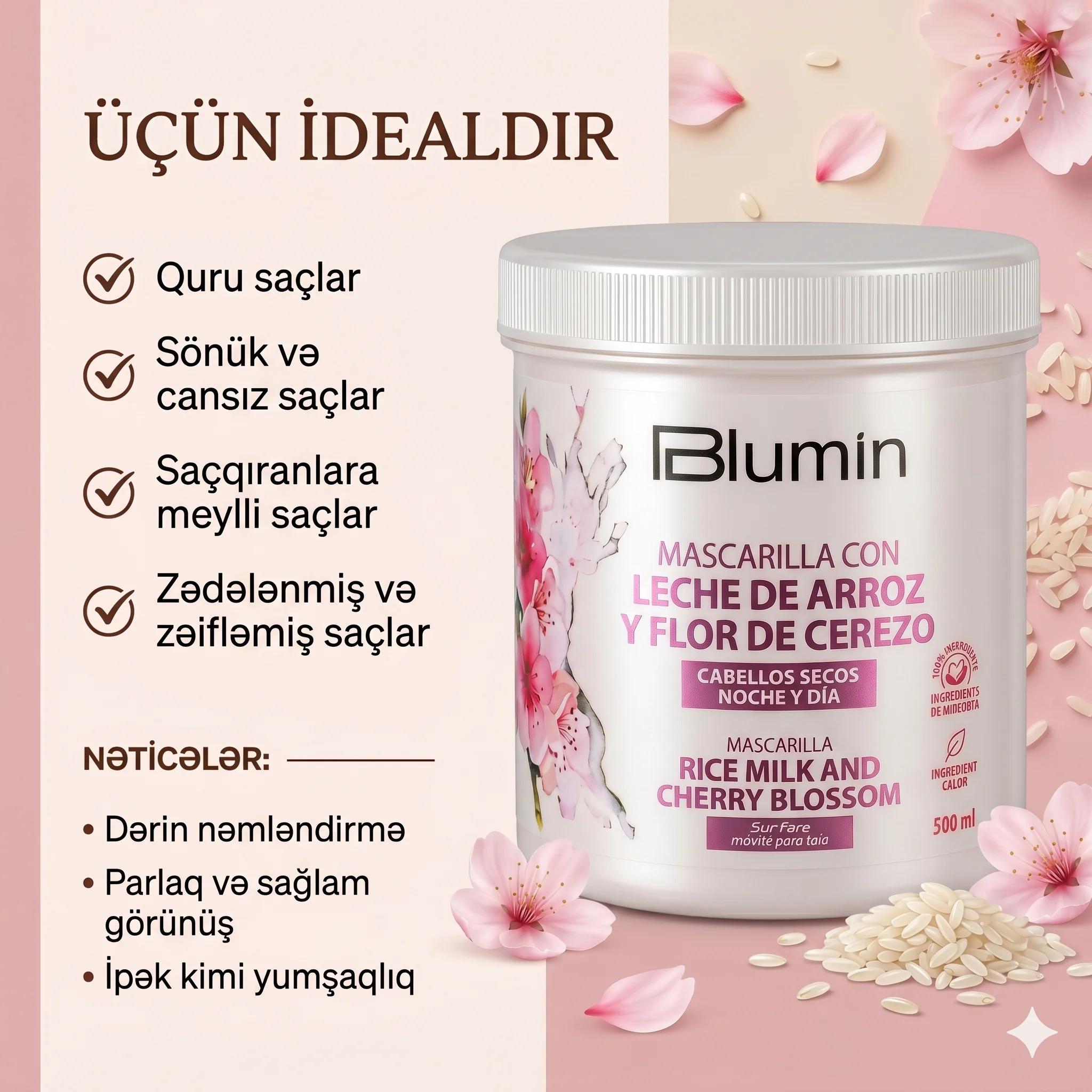 BLUMIN Mask with milk and cherry blossom 700ml - миниатюра 4