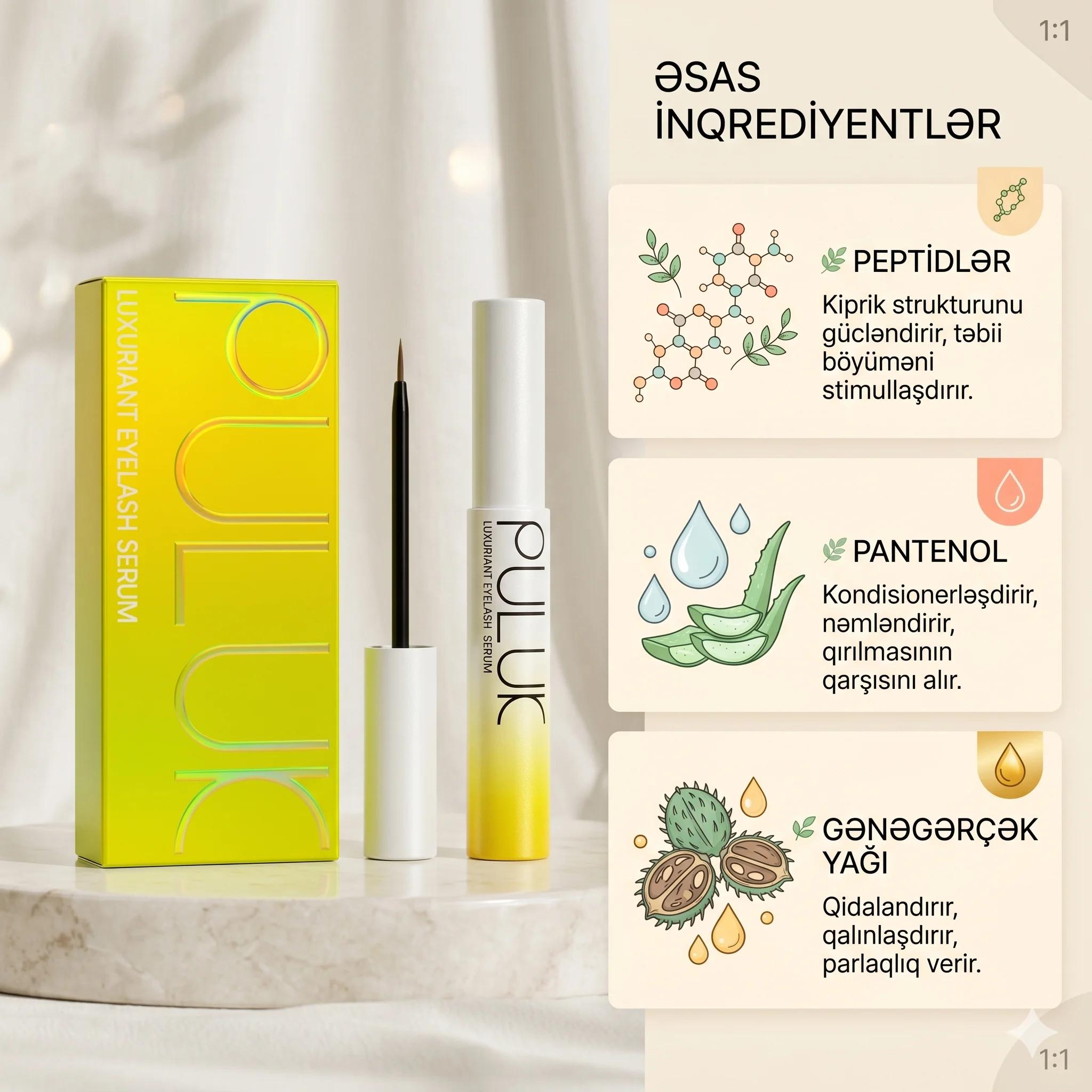Сыворотка для ресниц и бровей коллагеновая Puluk Luxuriant Eyelash Serum 10 г - миниатюра 3