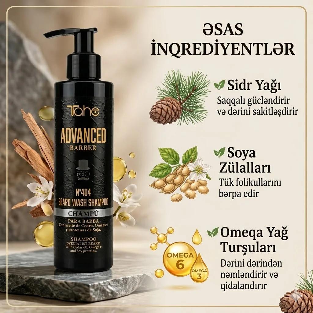Tahe Advanced Barber Beard Wash Shampoo №404 200ml - миниатюра 3