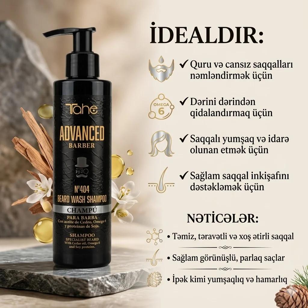 Tahe Advanced Barber Beard Wash Shampoo №404 200ml - миниатюра 4