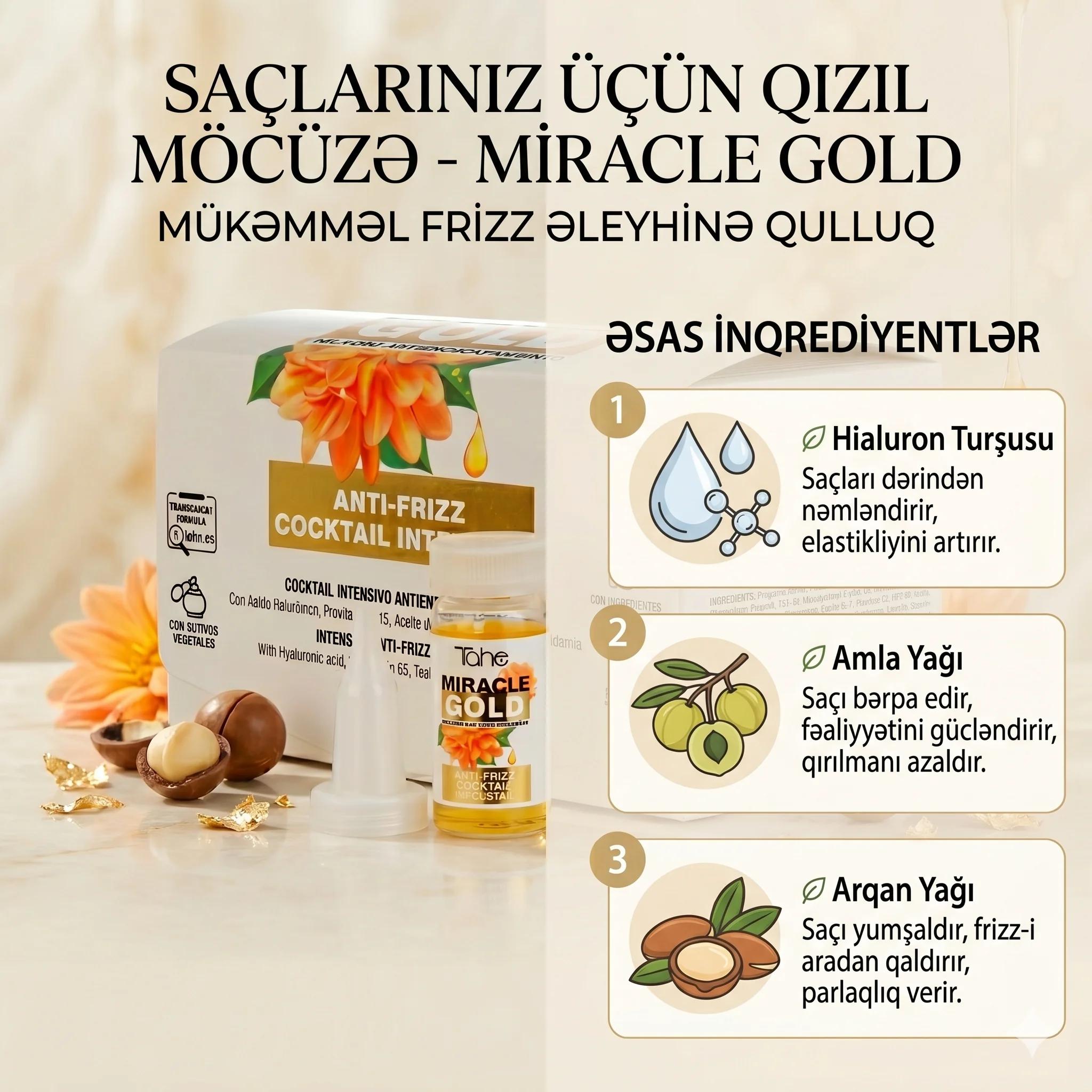 MIRACLE GOLD ANTI FRIZZ-COCKTAIL INTENSIVO 6X10ML - миниатюра 3