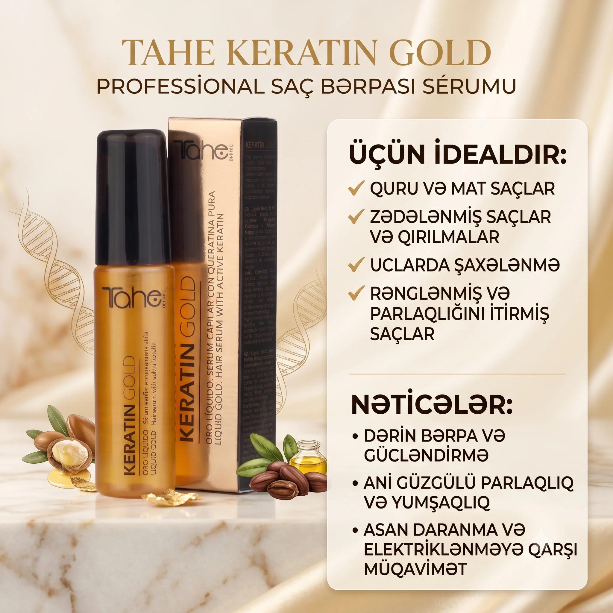 Tahe Keratin Gold Oil 30ml - миниатюра 4