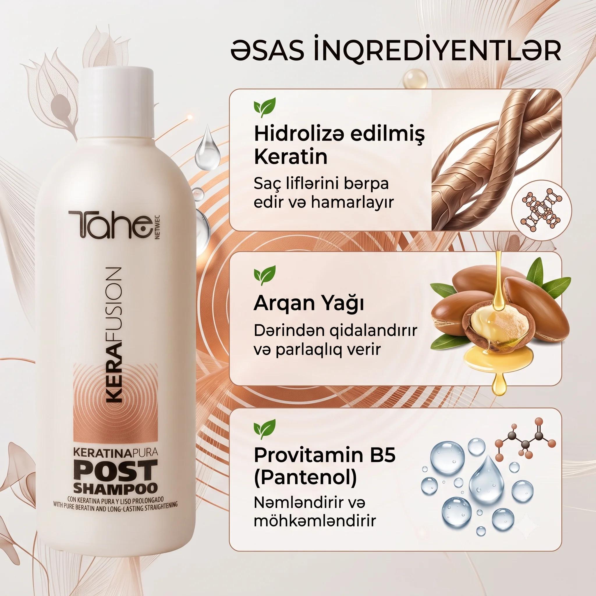 Tahe KeraFusion POST Shampoo 500ml - миниатюра 3