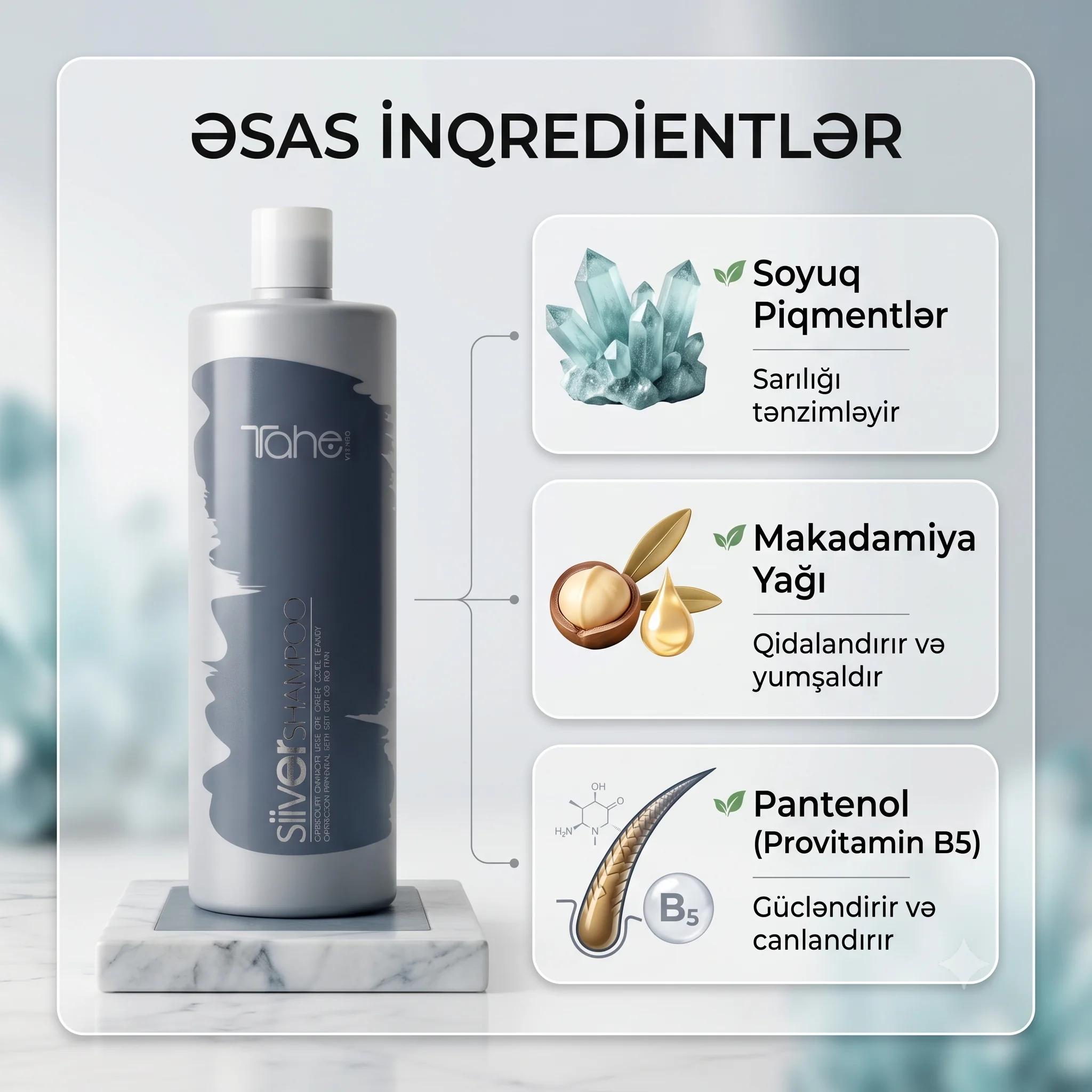 Tahe Silver Shampoo 1000ml - миниатюра 3