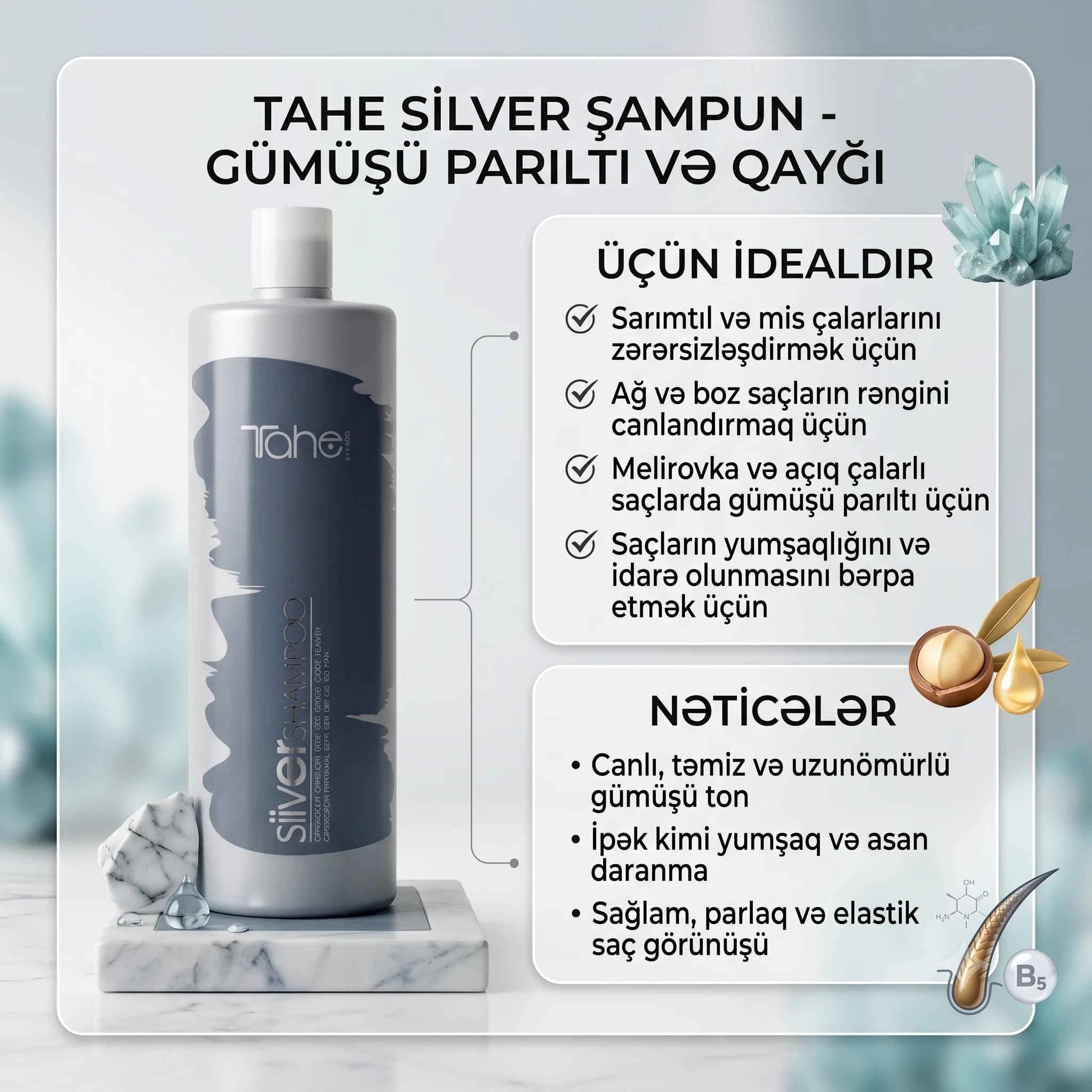Tahe Silver Shampoo 1000ml - миниатюра 4