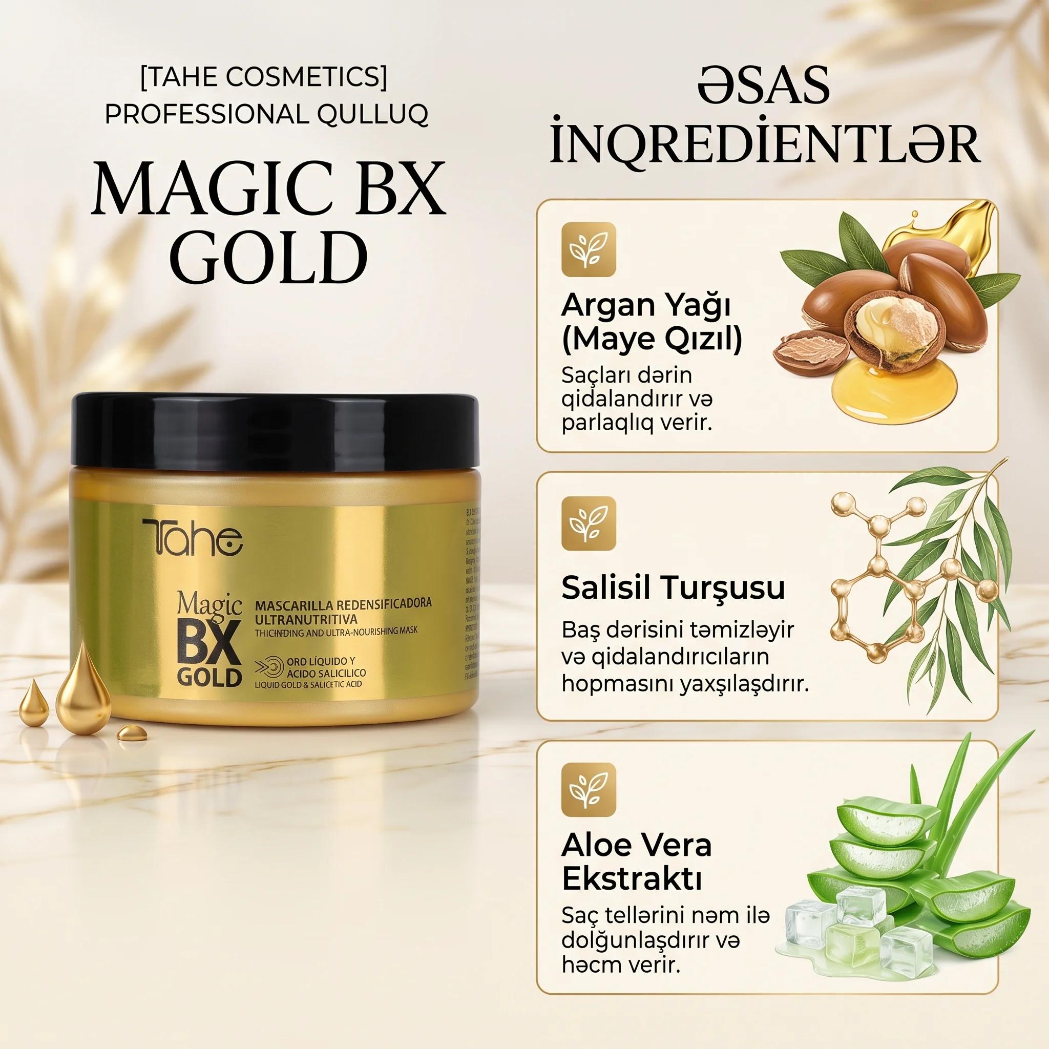 Tahe Magic BX Gold Mask 300ml - миниатюра 3