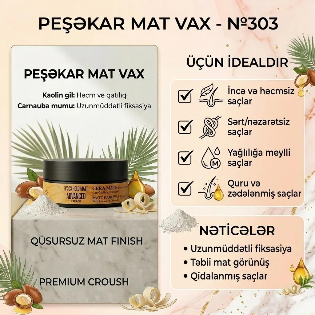 A.BARBER-Nº303 HOLD MATT 100ML (CERA MATE C/CAOLIN Y CARNAUBA) - миниатюра 4