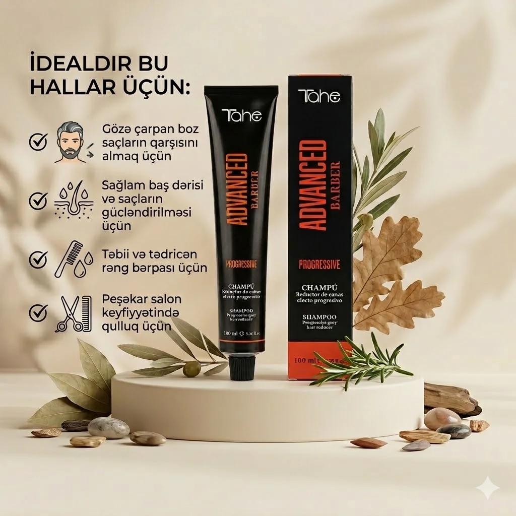 Tonlaşdırıcı şampun kişilər üçün Advanced Barber Progressive Təbii Qəhvəyi 100 ml - миниатюра 4