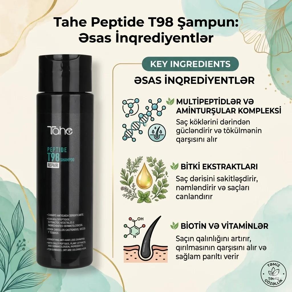 Tahe Peptide T98 Shampoo 300ml - миниатюра 3