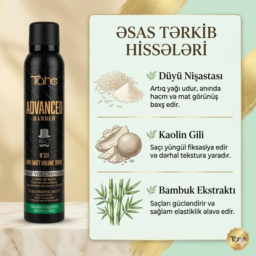 A.BARBER-Nº331 HAIR MATT VOLUME SPRAY 200ML - TRANSPARENTE - миниатюра 3