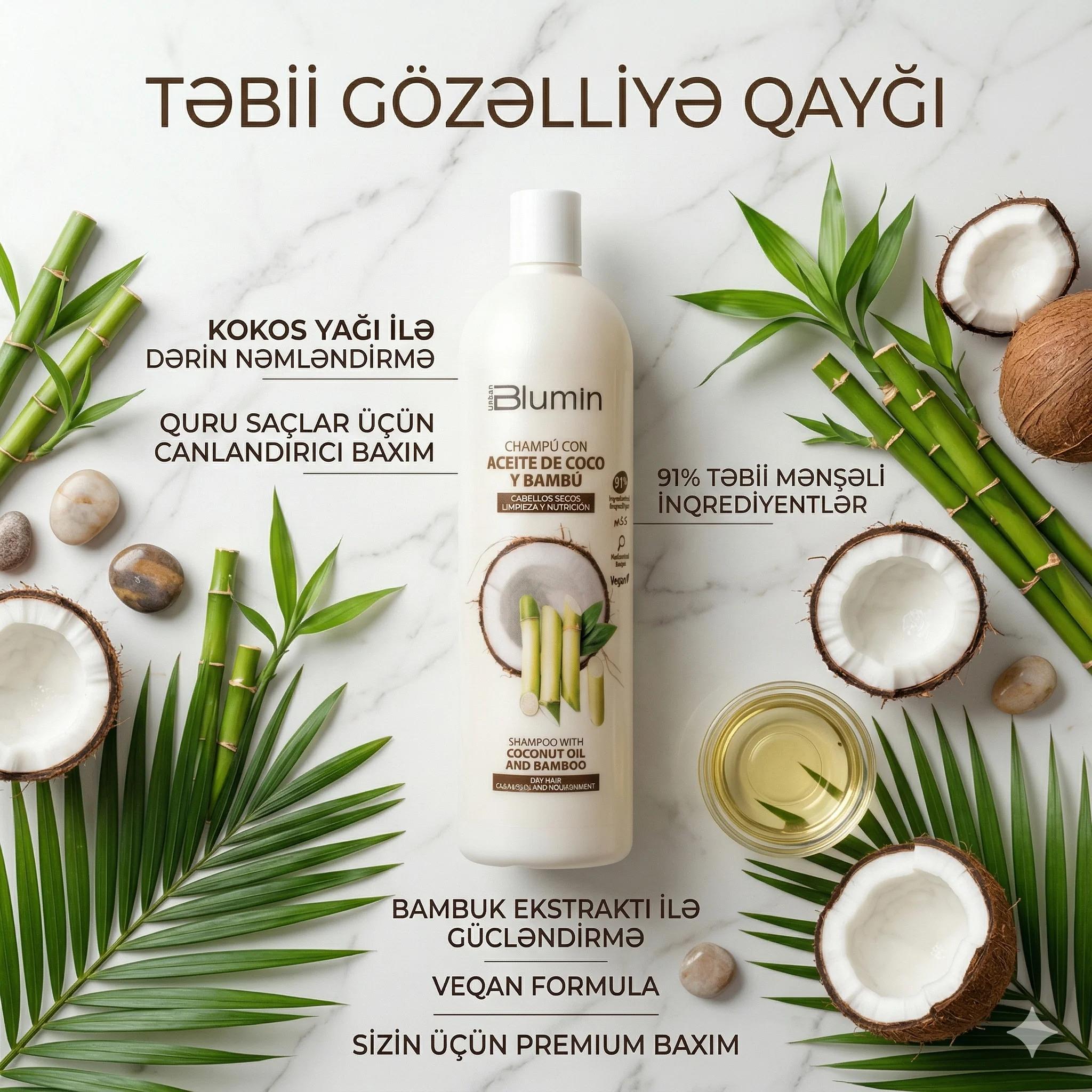 BLUMIN Shampoo with Coconut and Bamboo 1000ml - миниатюра 2