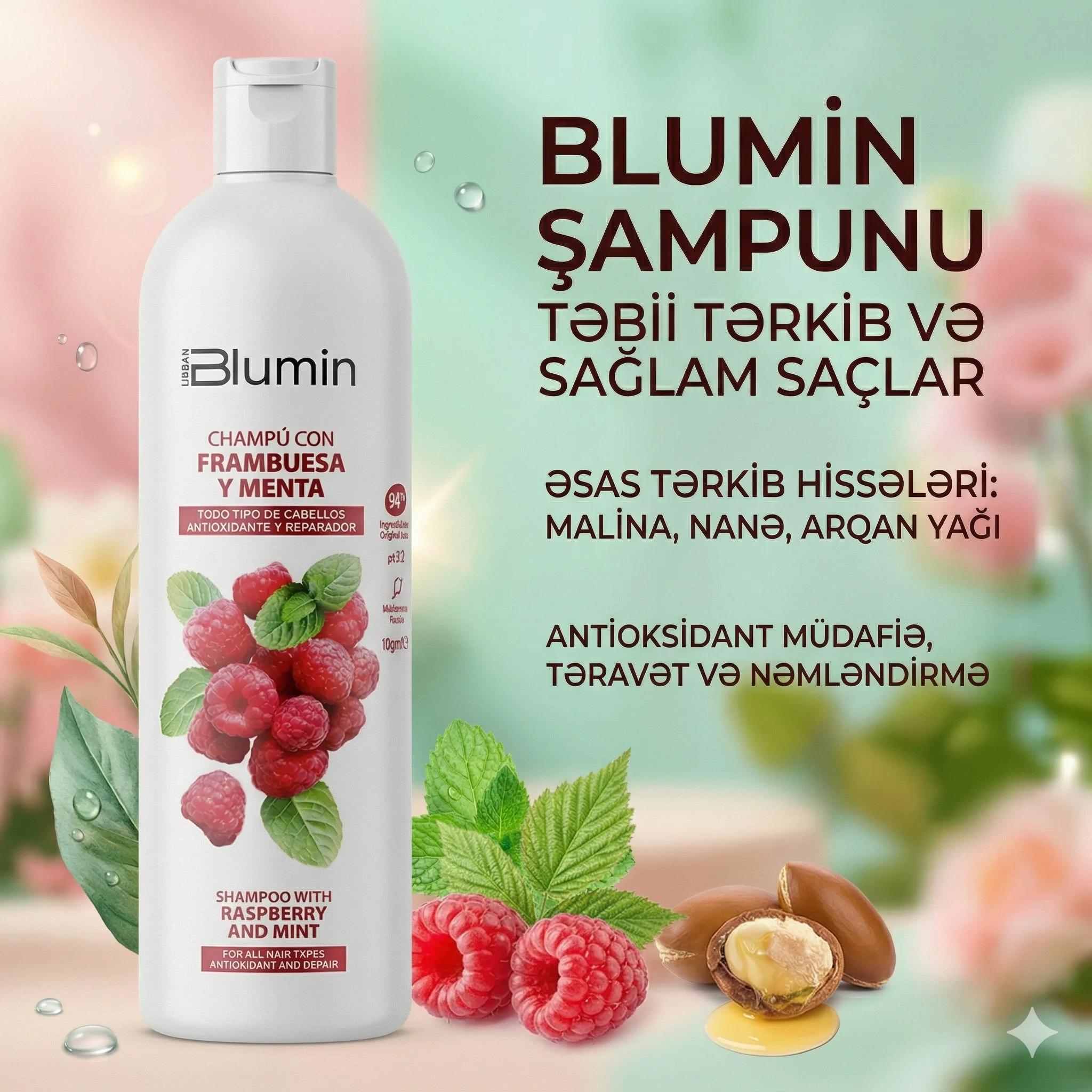BLUMIN Shampoo with rasberrry and mint 1000ml - миниатюра 2