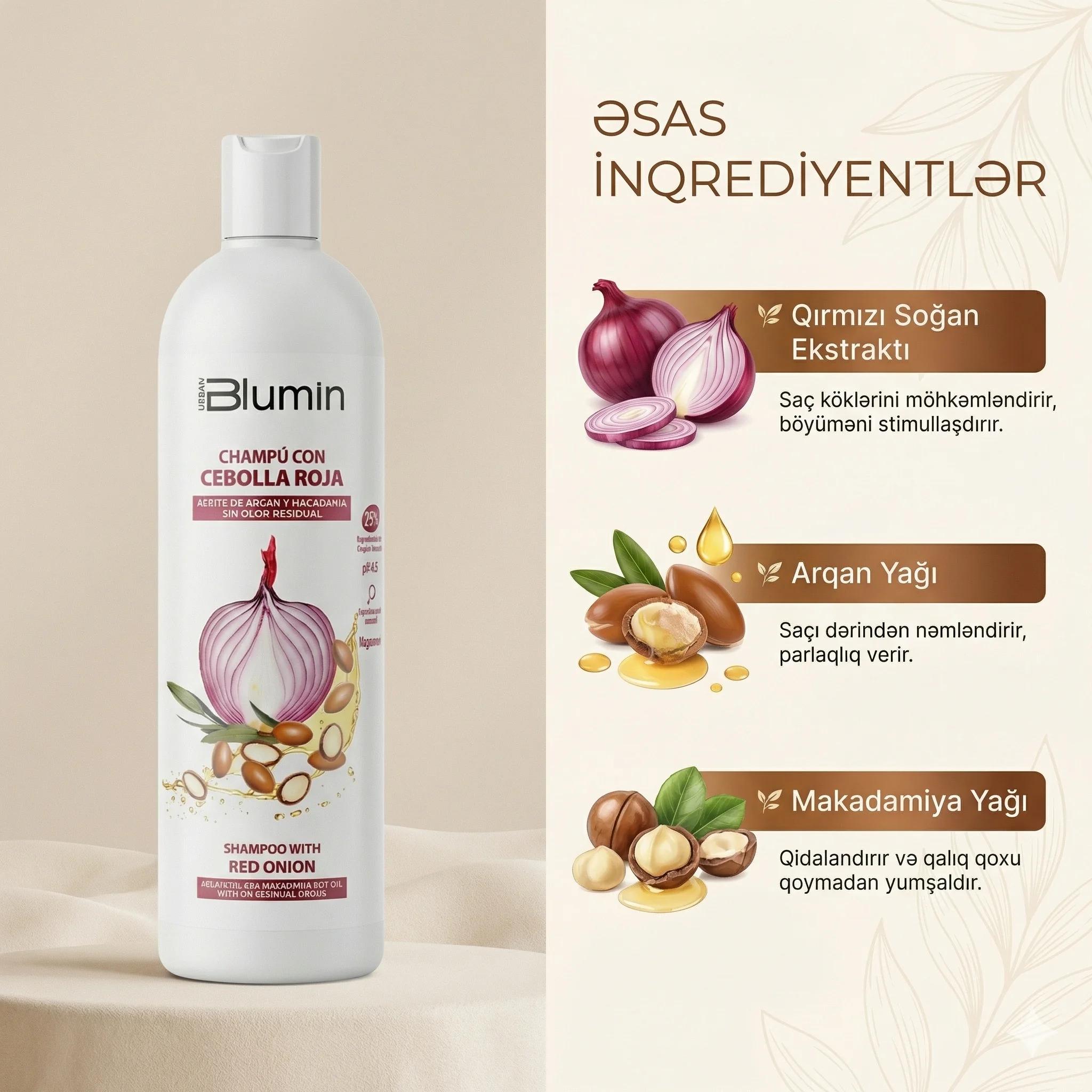 BLUMIN Shampoo with red onion 1000ml - миниатюра 3