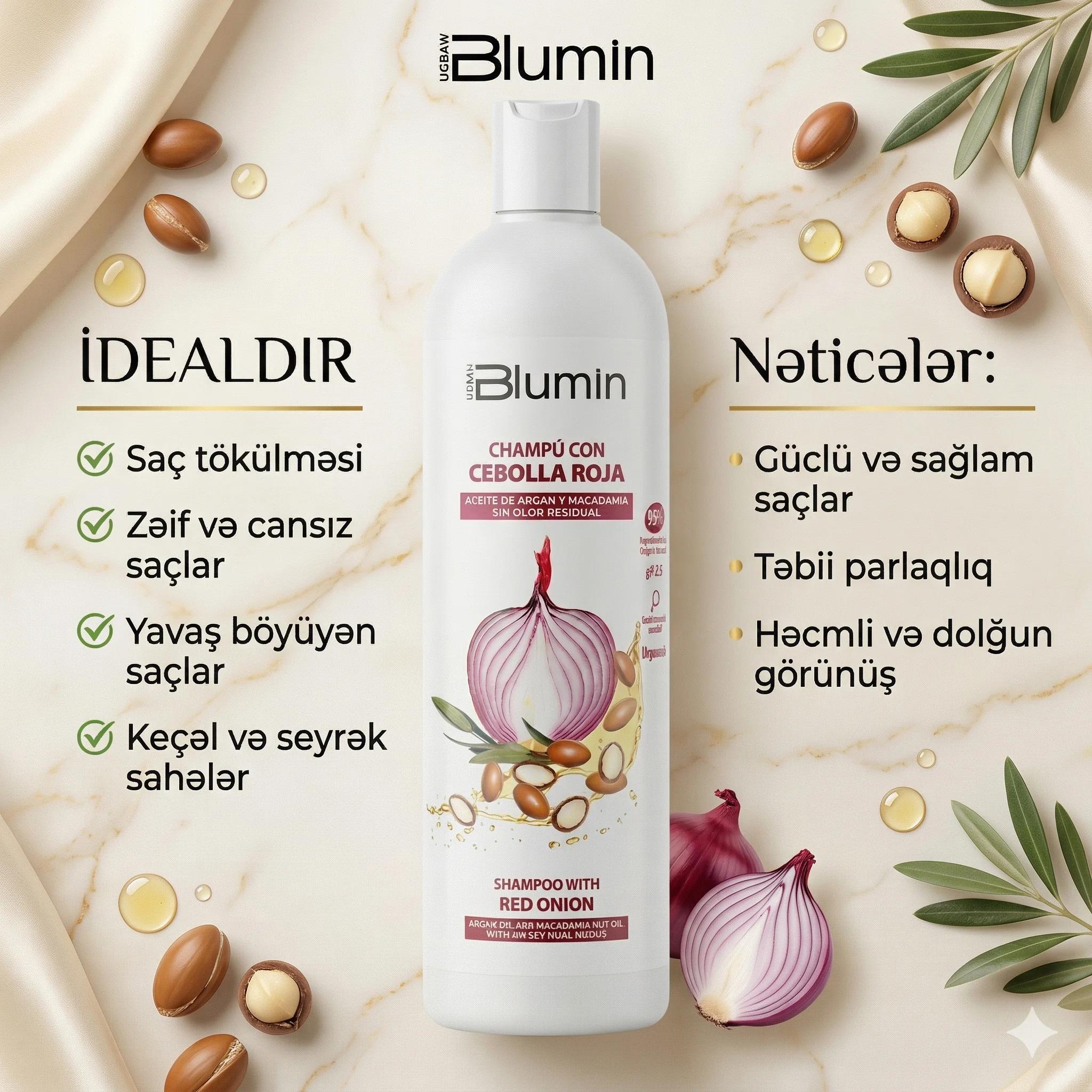 BLUMIN Shampoo with red onion 1000ml - миниатюра 4