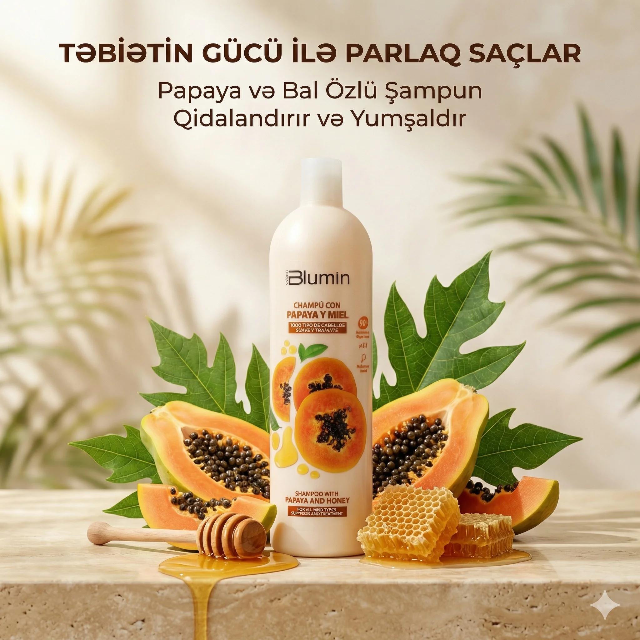 BLUMIN Shampoo with Papaya and Honey 1000ml - миниатюра 2
