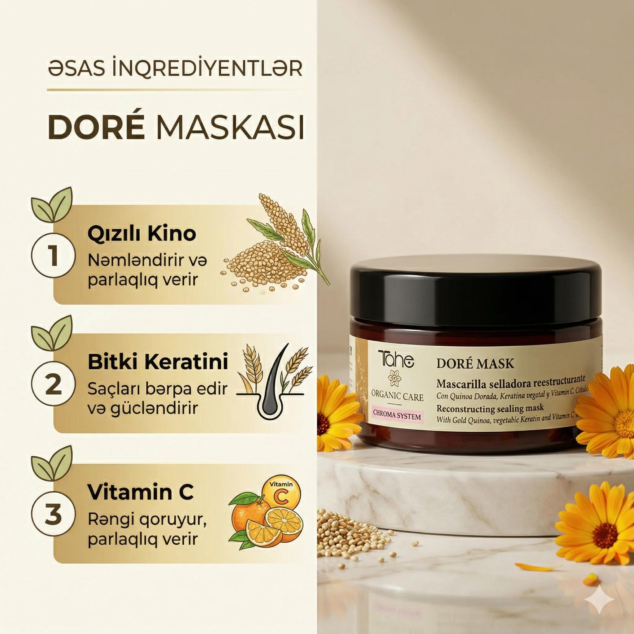 Tahe Organic Care Dore Mask 300ml - миниатюра 3
