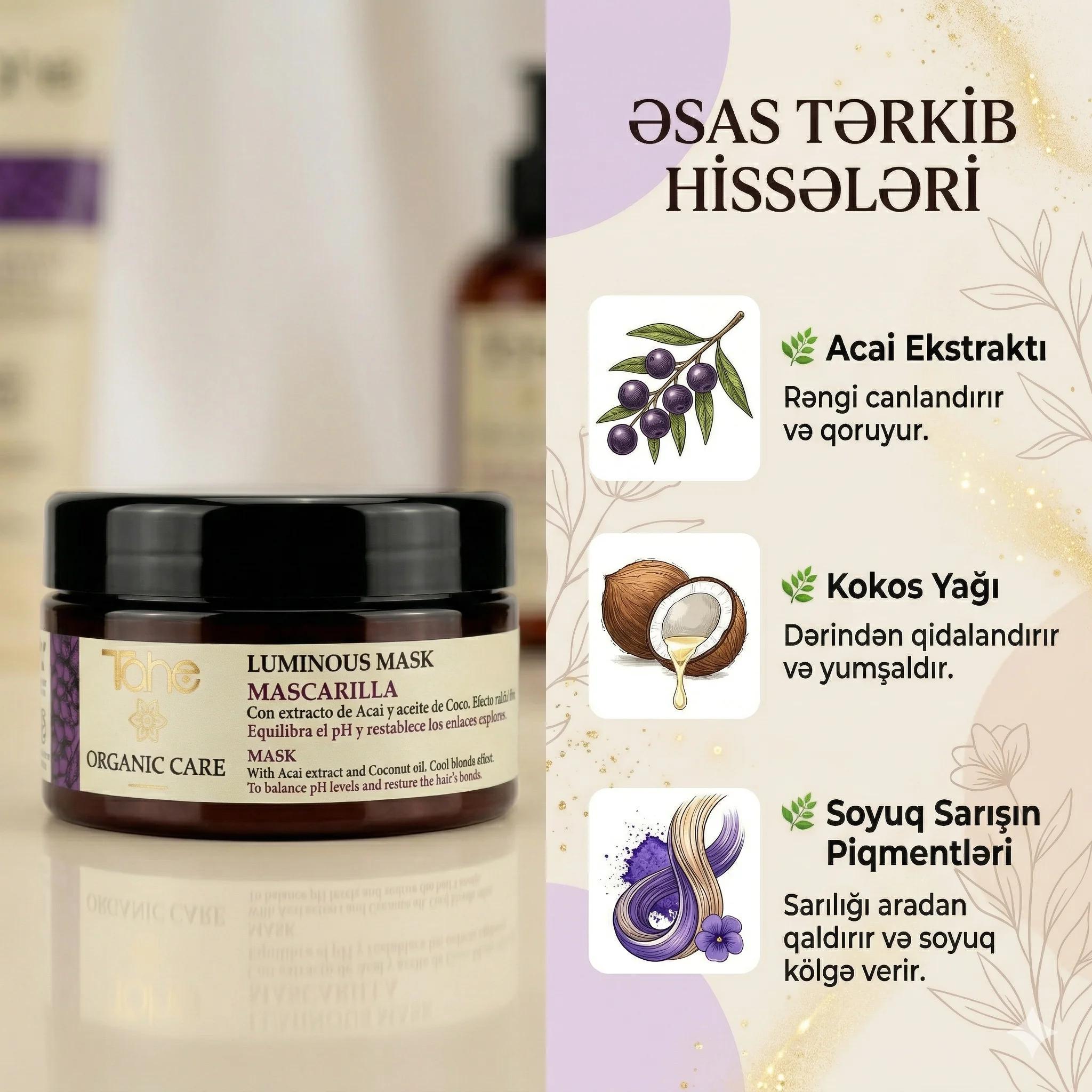 Tahe Organic Care-LUMINOUS MASK 300 ML - миниатюра 3