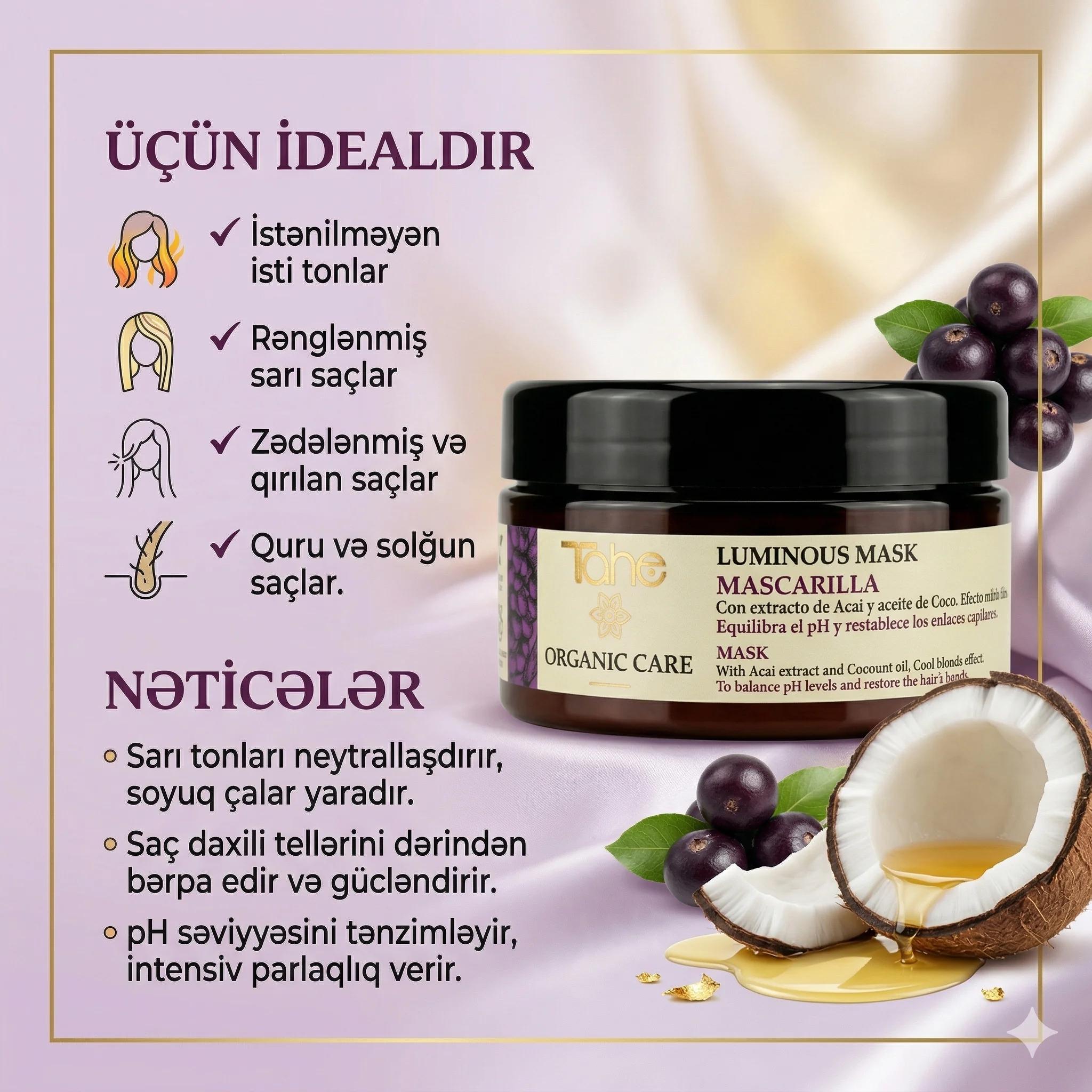 Tahe Organic Care-LUMINOUS MASK 300 ML - миниатюра 4