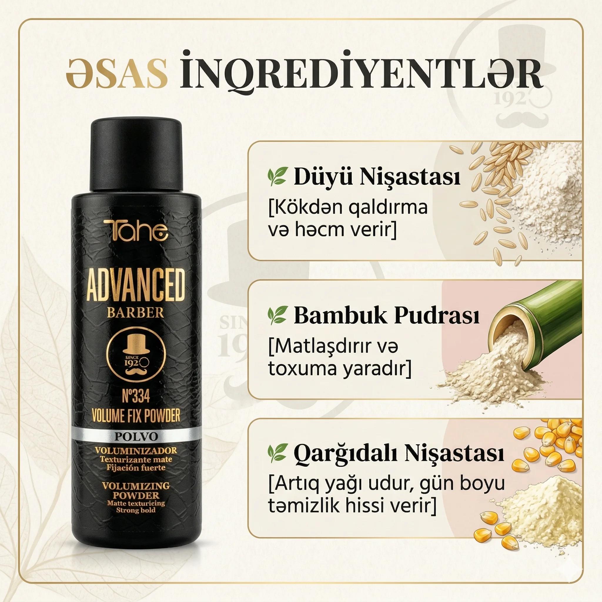Tahe Advanced Barber 334 Volume Fix Powder - 16gr - миниатюра 3