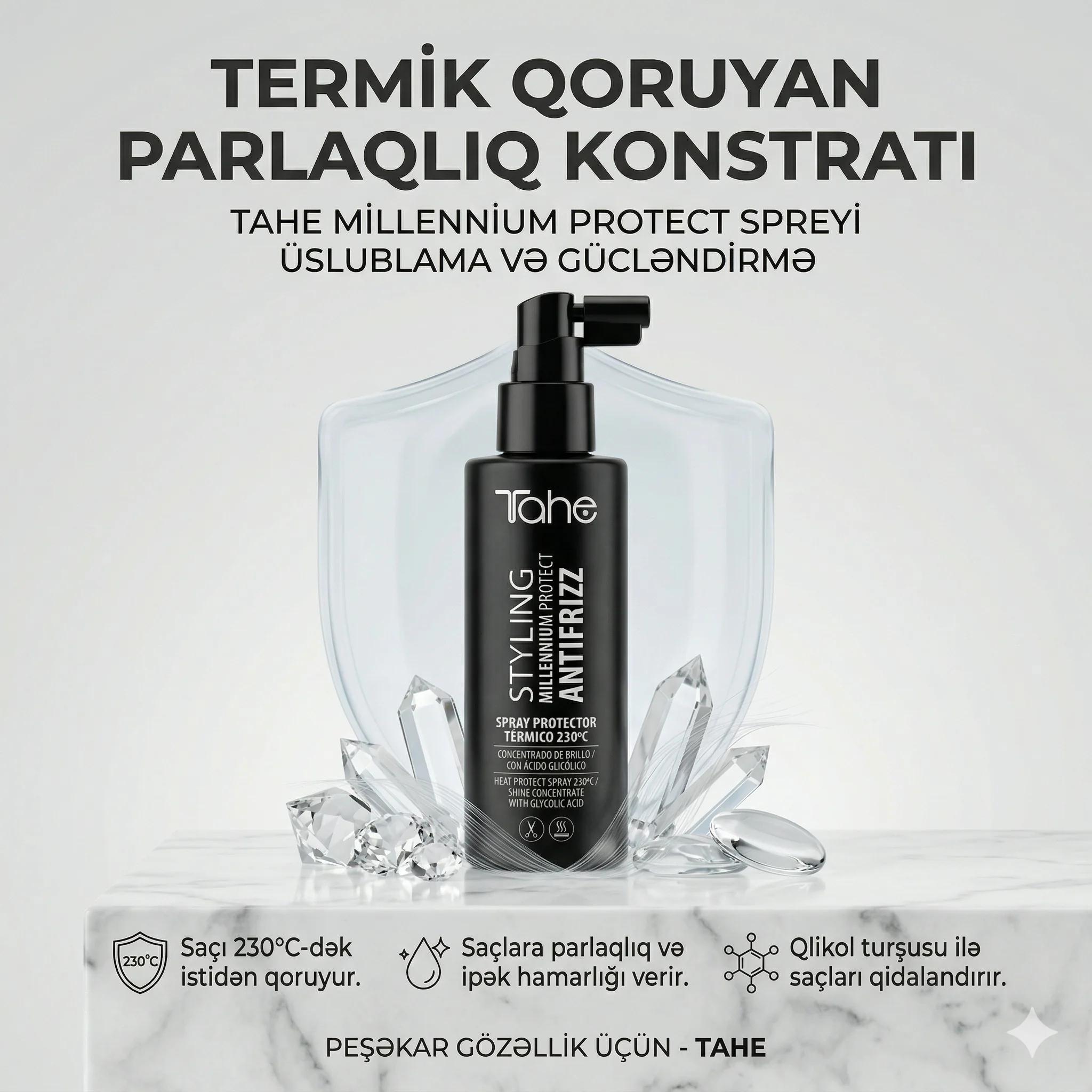 Saçlar üçün termomüdafiə spreyi Tahe Styling Millenium Protect 100 ml - миниатюра 2