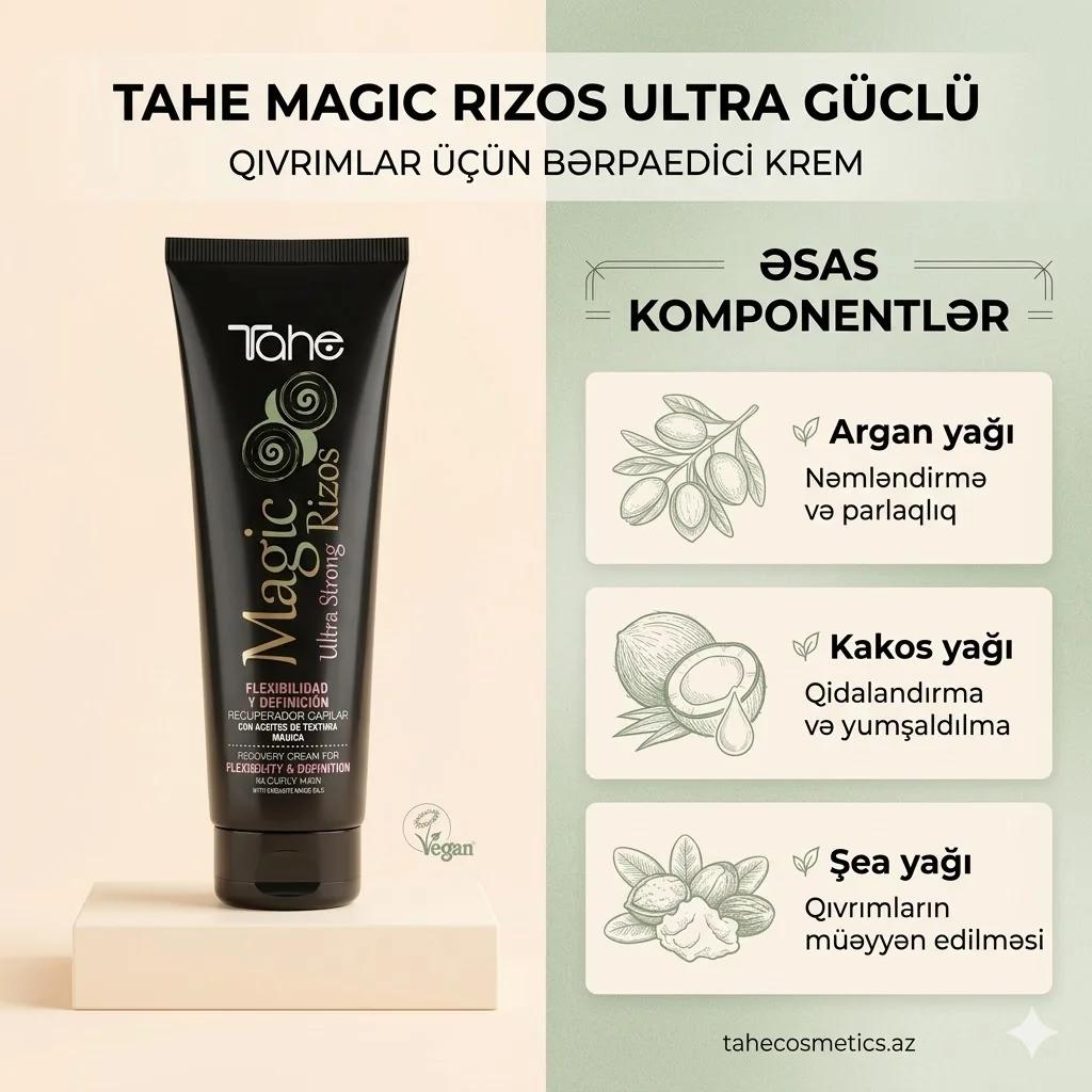 Tahe Magic Rizos Recovery Cream in curly hair 250ml - миниатюра 4