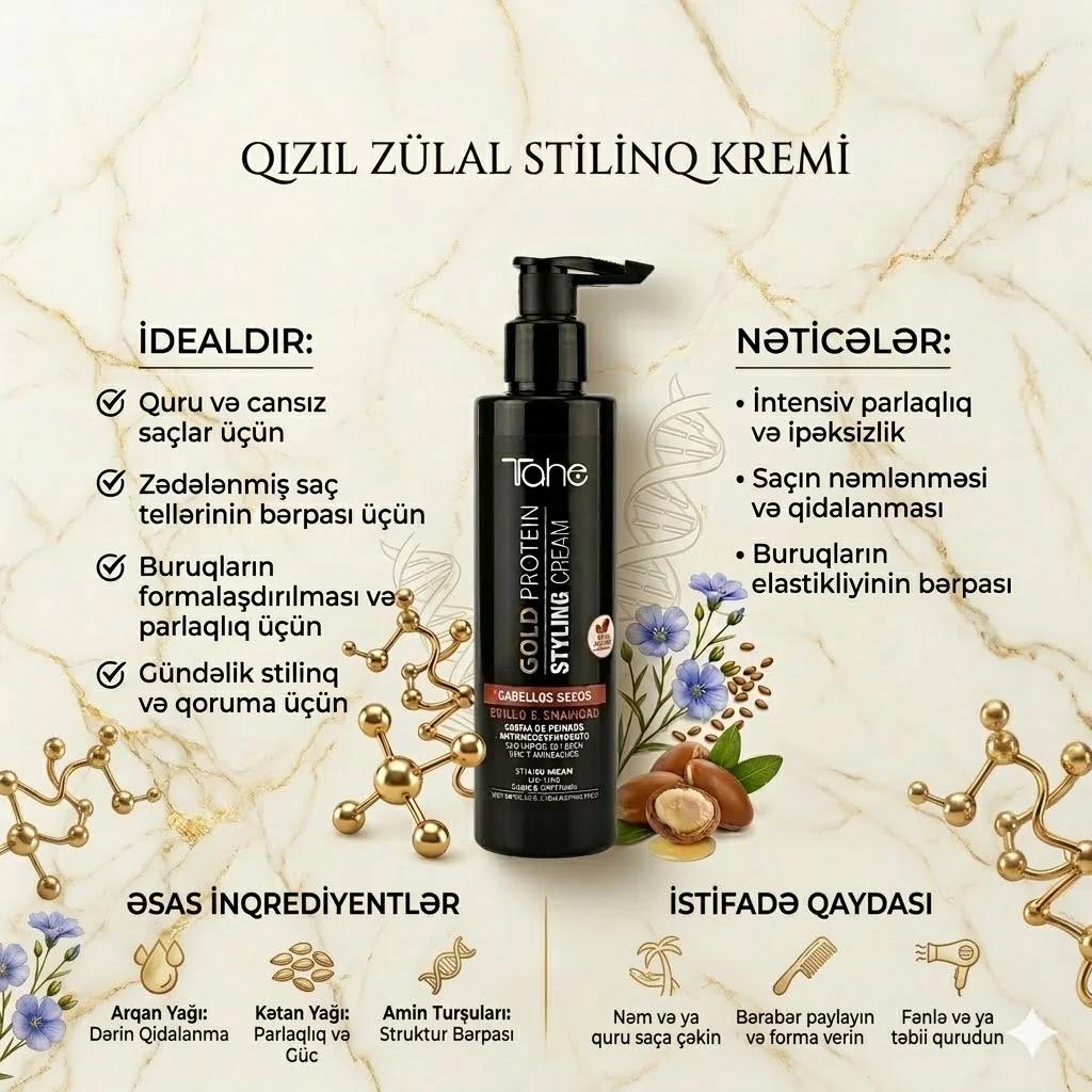 Gold Protein Styling Cream 200ml - миниатюра 4