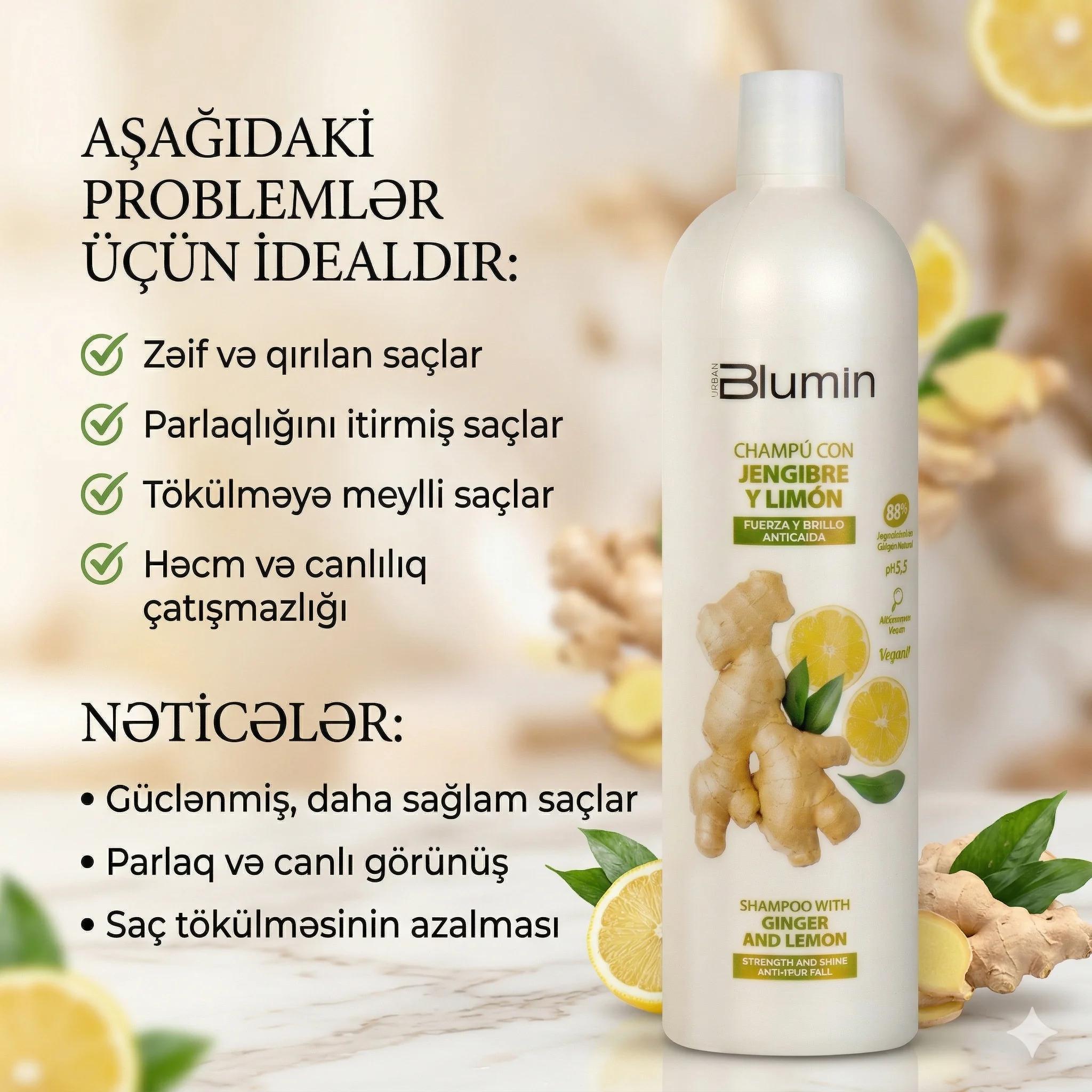 BLUMIN Shampoo with Gincer and limon 1000ml - миниатюра 4