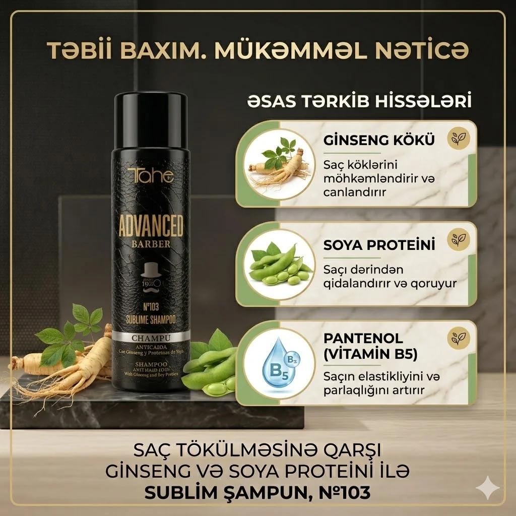 Tahe Barber №103 Shampoo 300ml - миниатюра 3