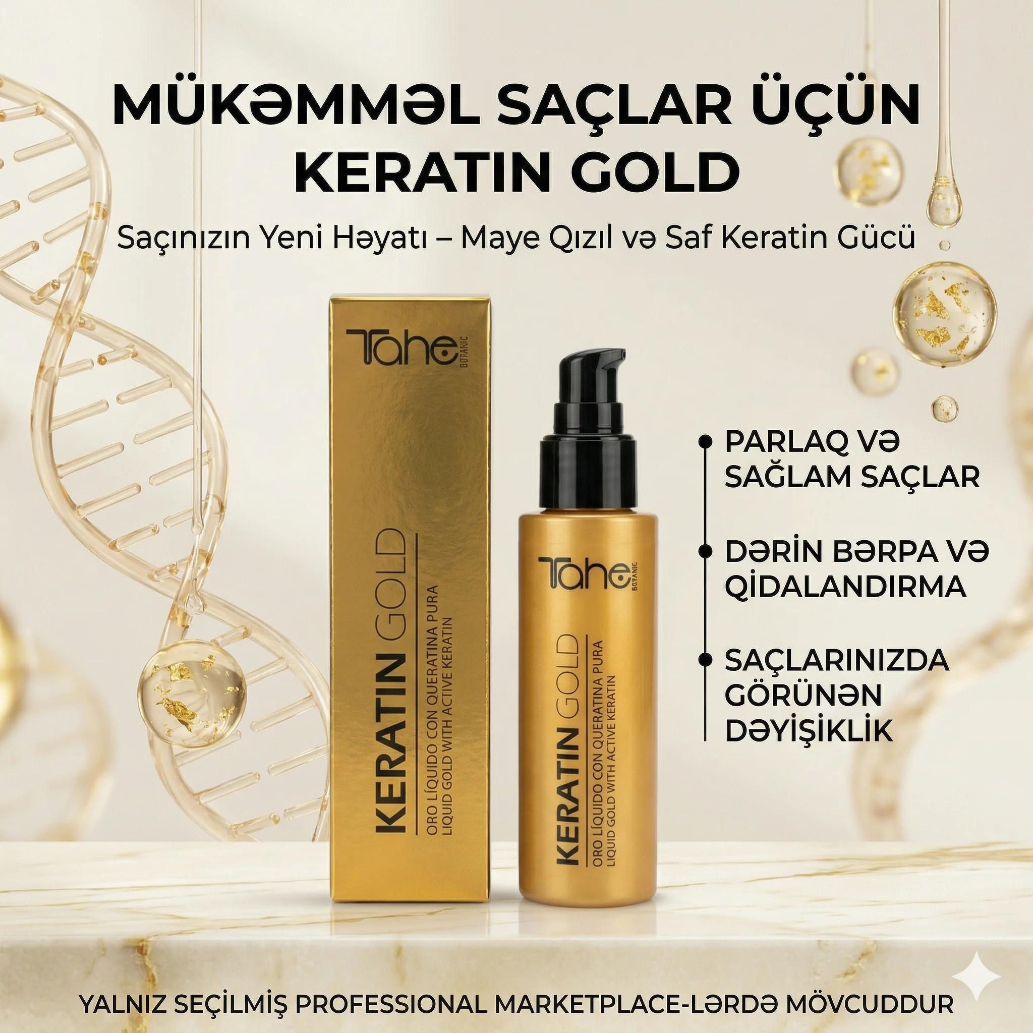 Tahe Botanic Keratin Gold Oil - 100ml - миниатюра 2