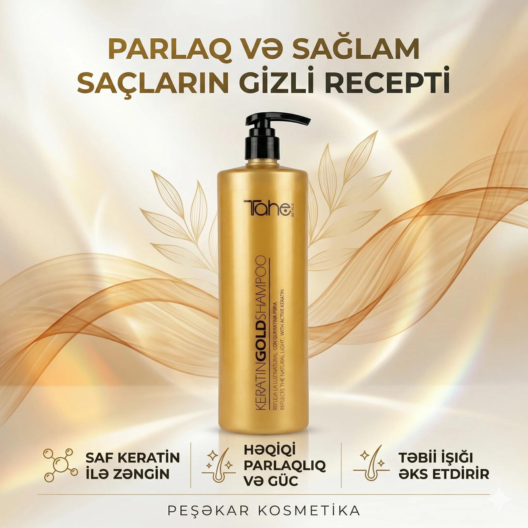 Tahe Keratin Gold Shampoo 1000ml - миниатюра 2