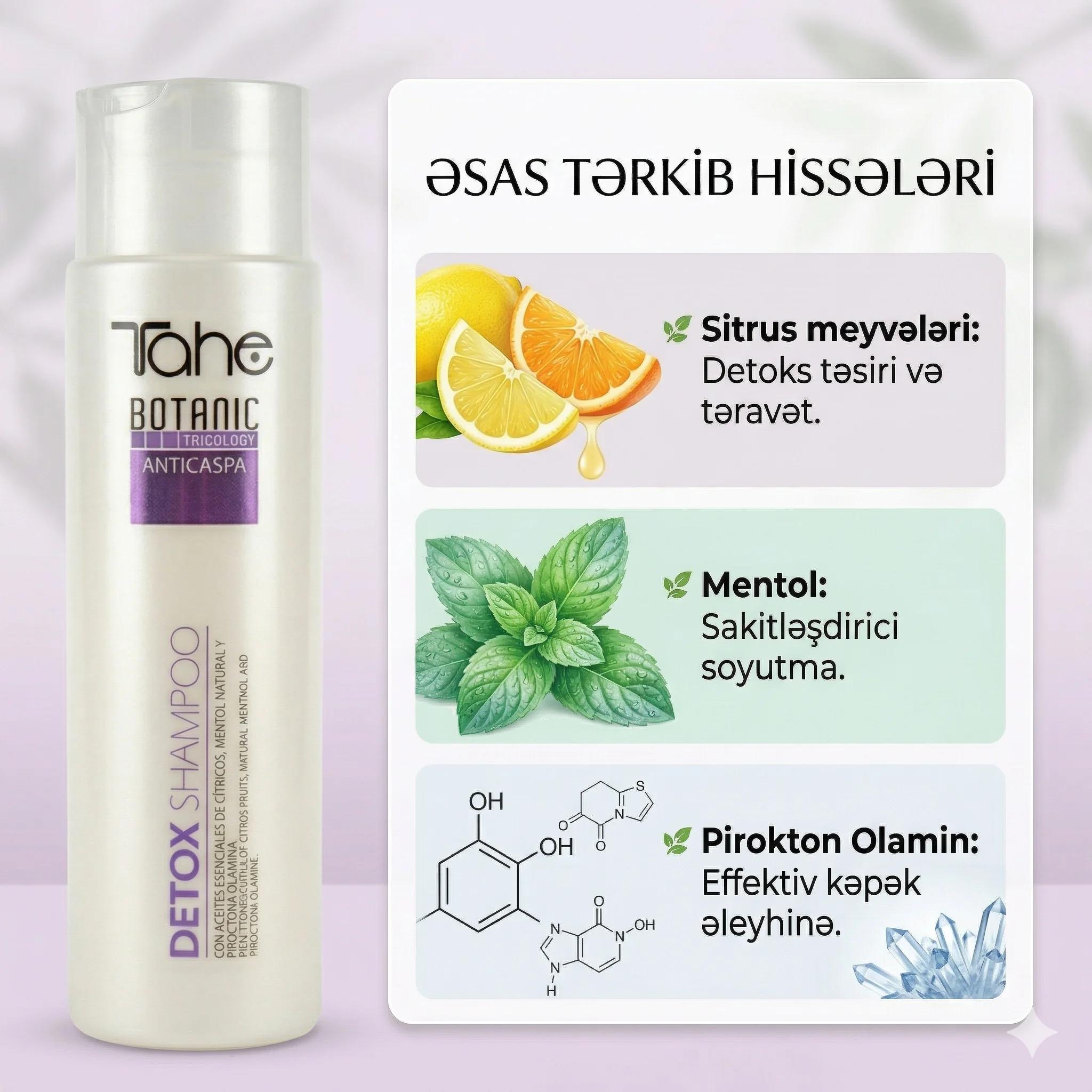 Tahe Botanic Anticaspa Detox Shampoo 300ml - миниатюра 3