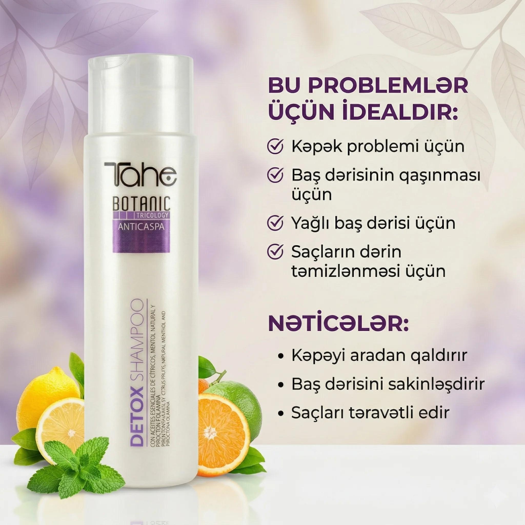 Tahe Botanic Anticaspa Detox Shampoo 300ml - миниатюра 4