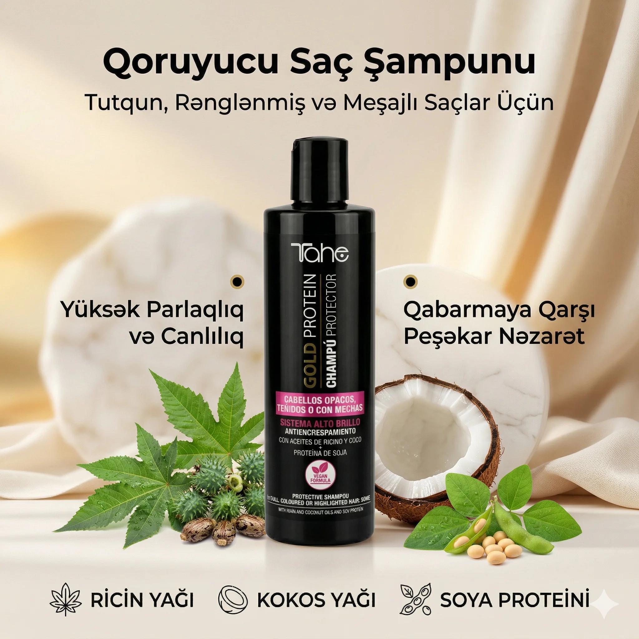 Tahe Gold Protein Shampoo 300ml - миниатюра 2