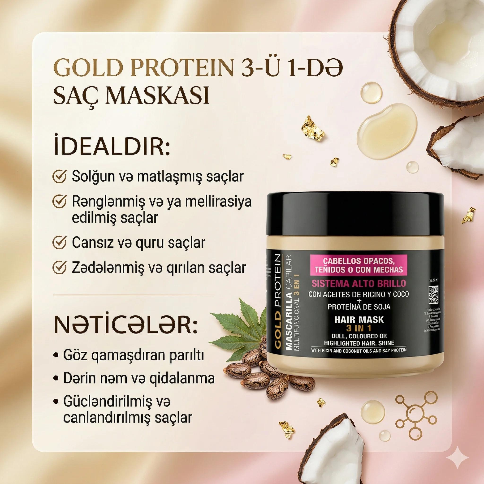 Tahe Gold Protein Mascarilla Capilar 400ml - миниатюра 4