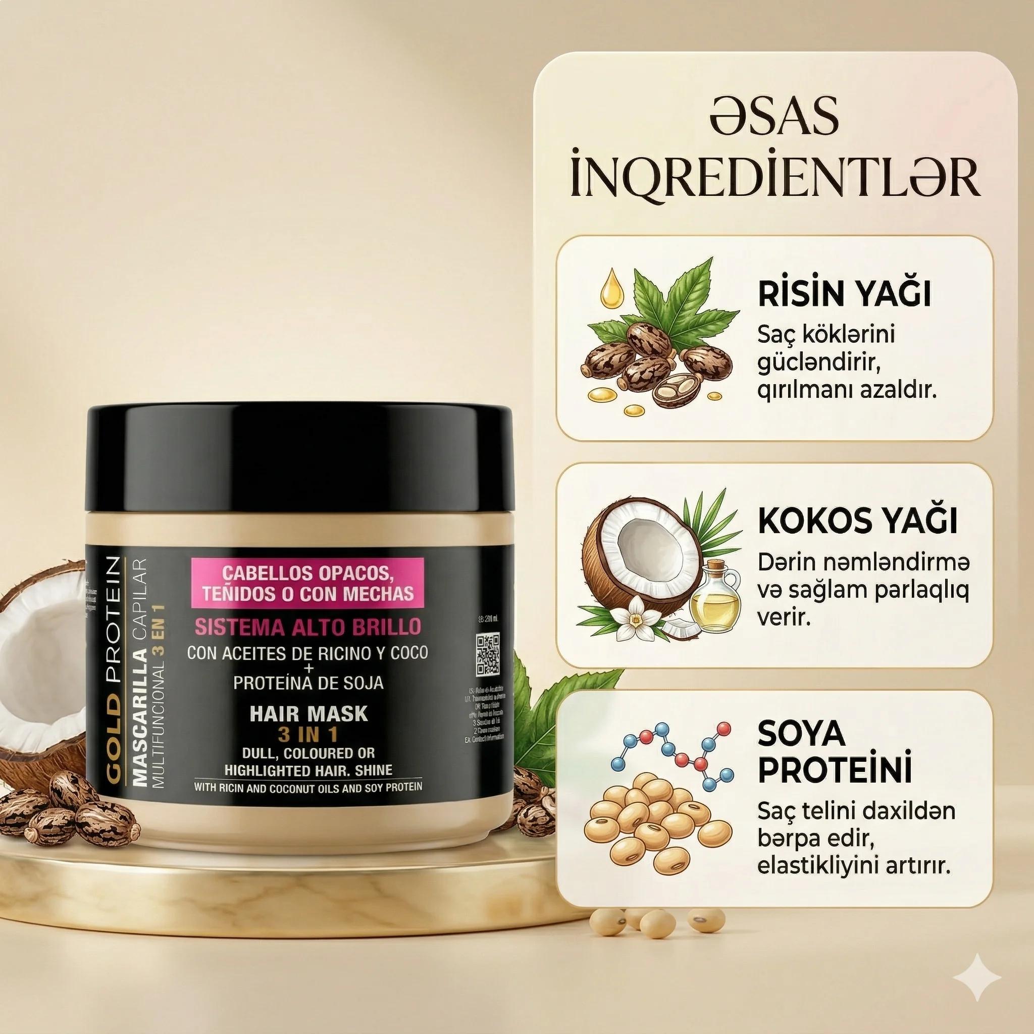 Tahe Gold Protein Mascarilla Capilar 400ml - миниатюра 3