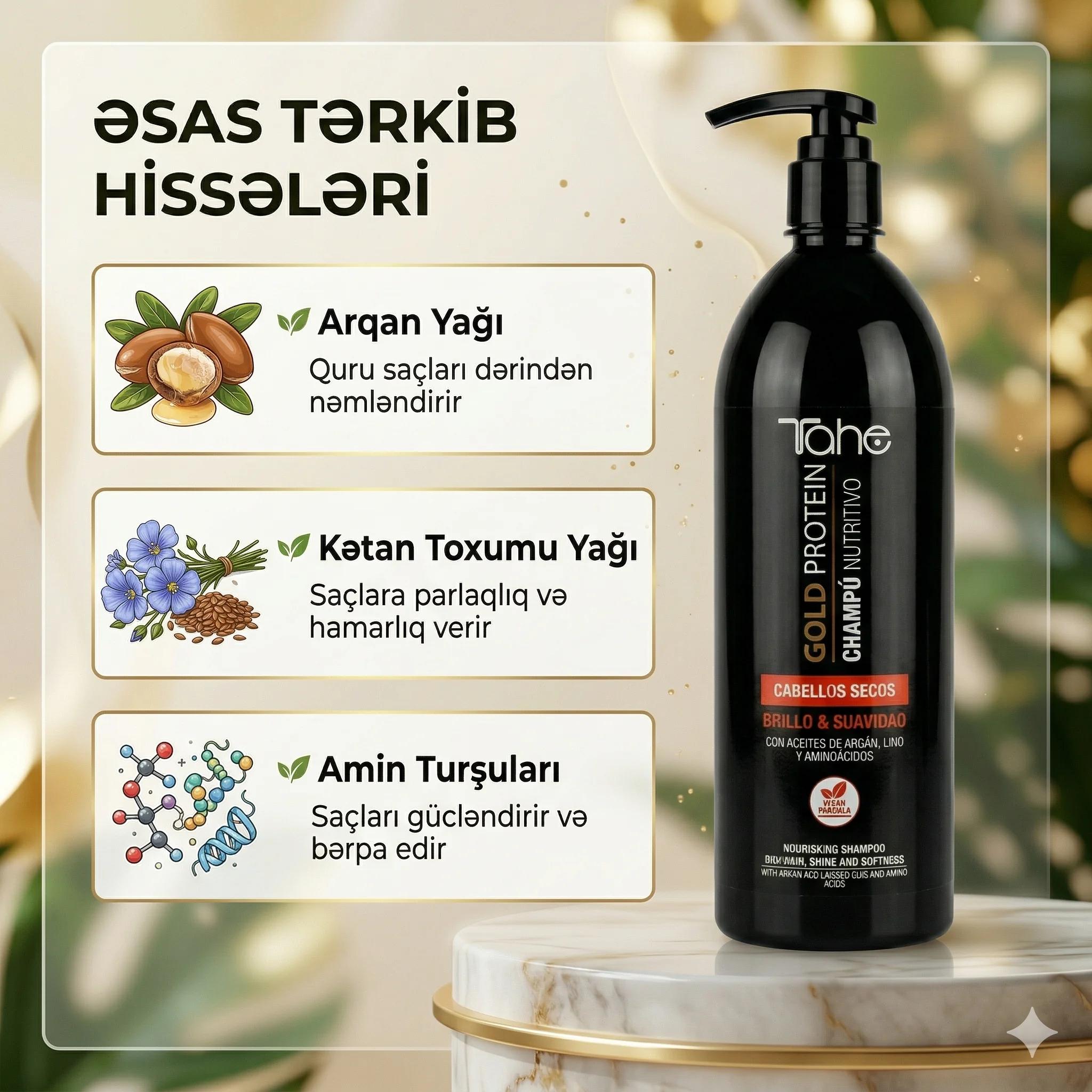 Tahe Gold Protein Mask  Multifunctional 3 in 1 1000ml - миниатюра 3